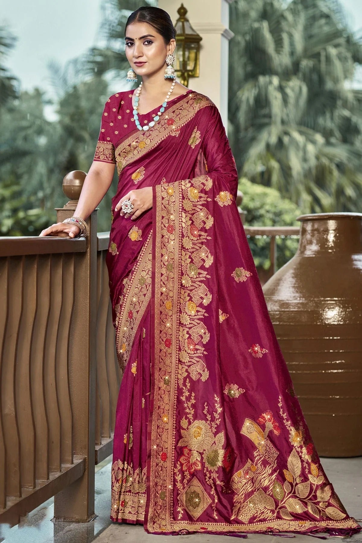 Purple Colour Silk Woven Work Traditional Saree SD1102905