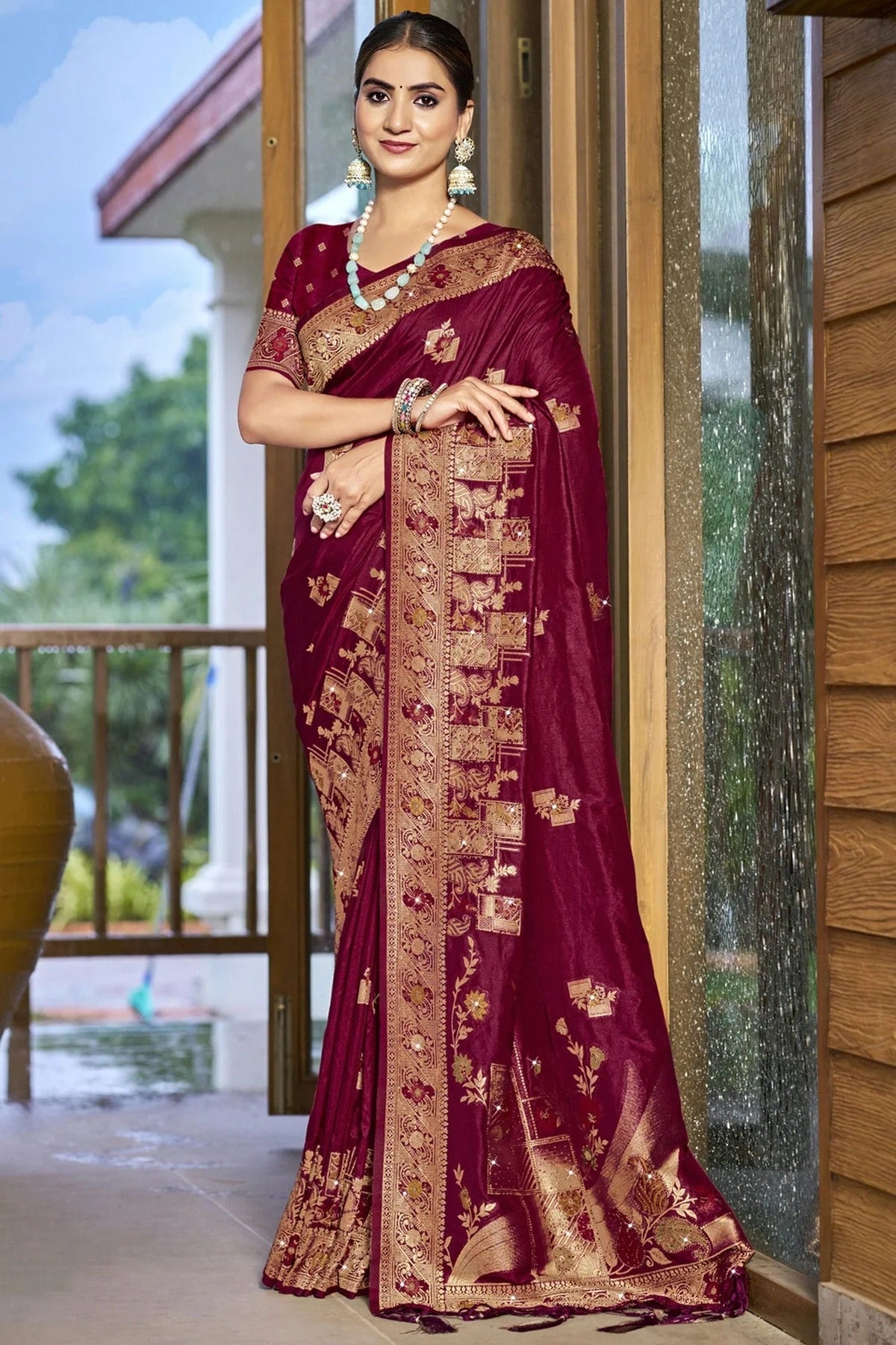 Purple Colour Silk Woven Work Traditional Saree SD1102909