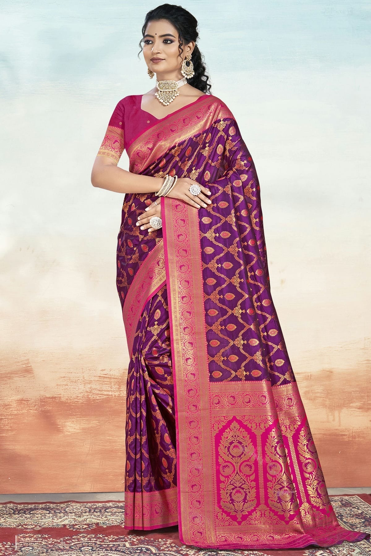 Purple Colour Silk Woven Work Traditional Saree SD1103039