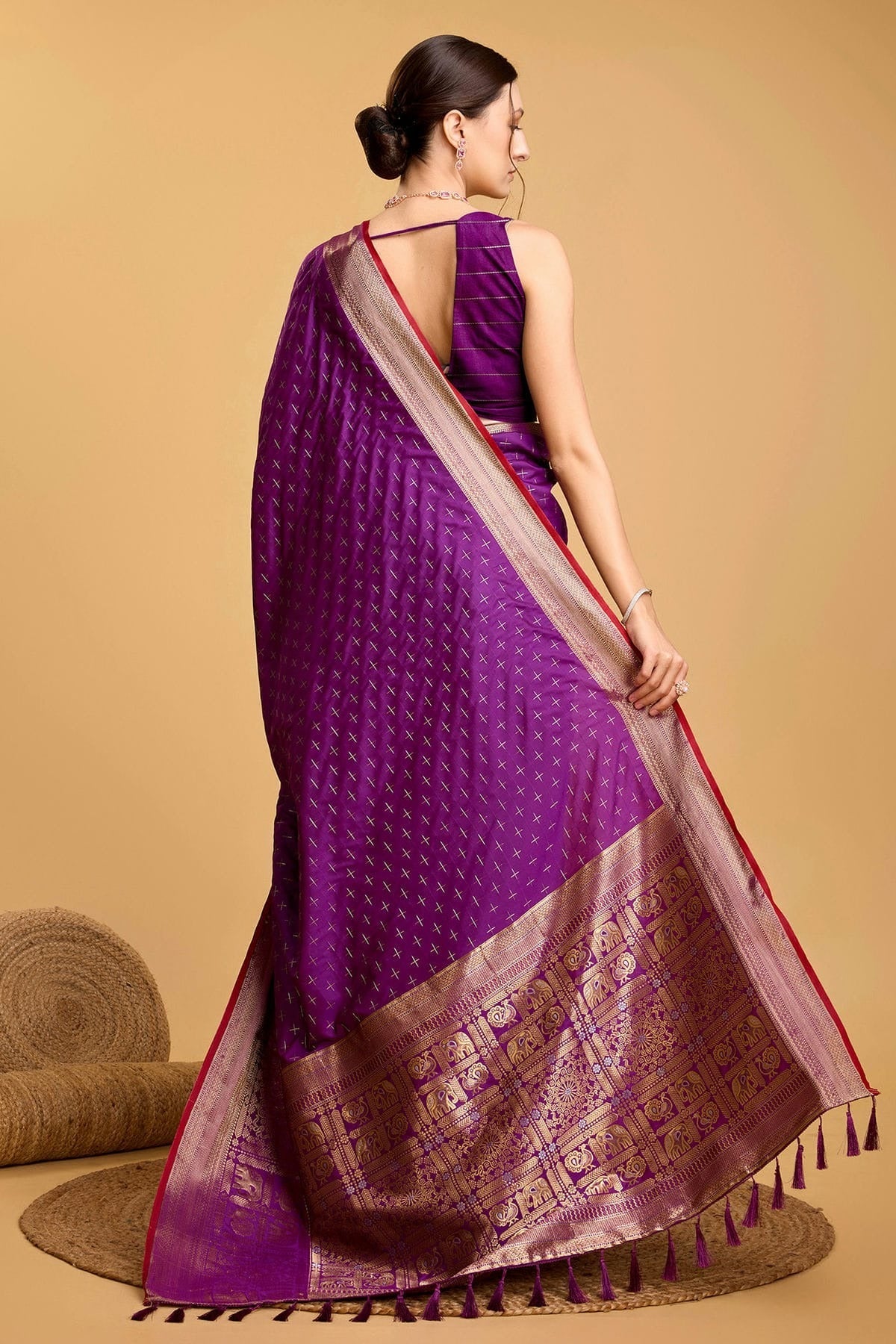 Purple Colour Soft Silk Saree SD1110058 A