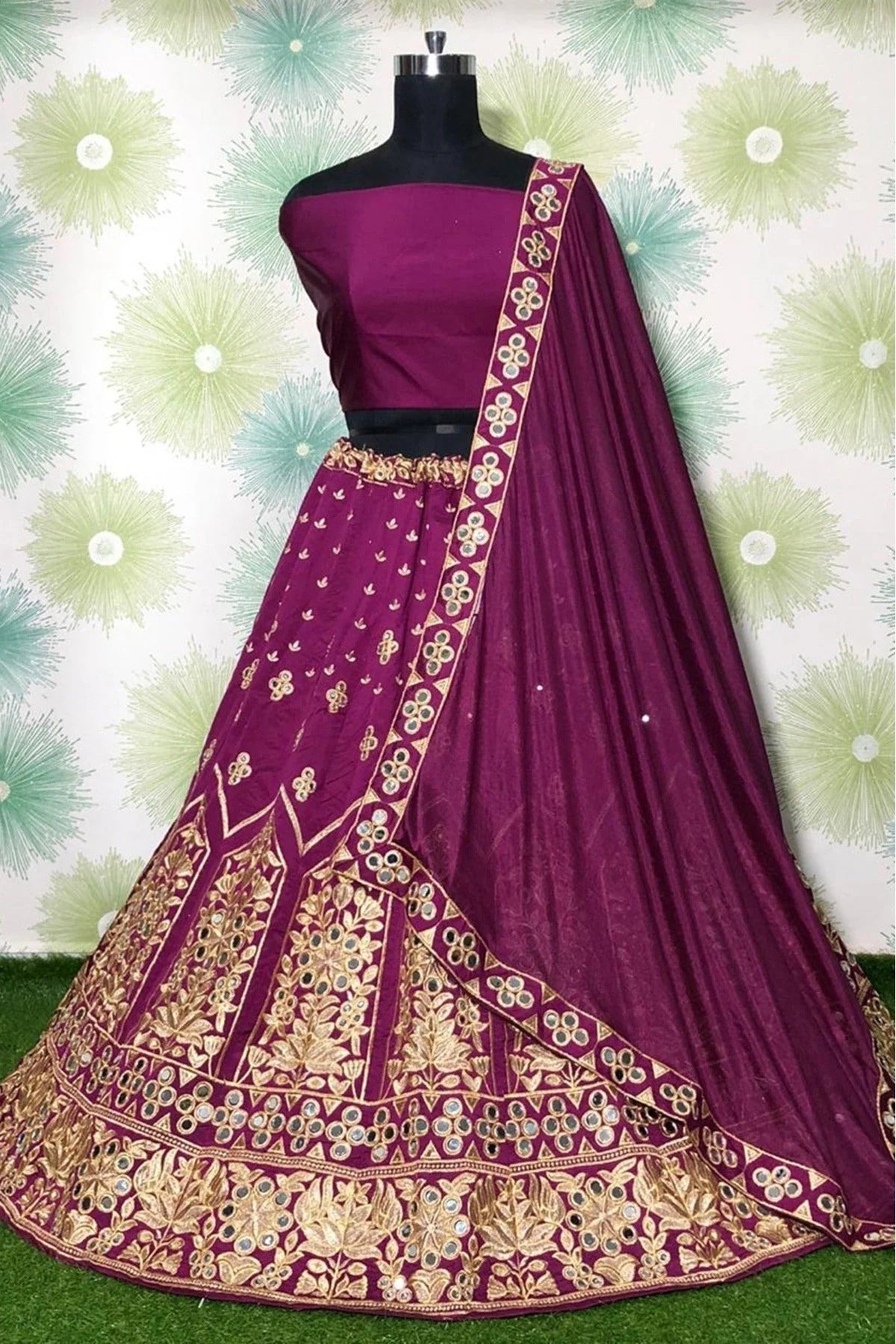 Purple Colour Taffeta Silk Lehenga Choli LC1020111