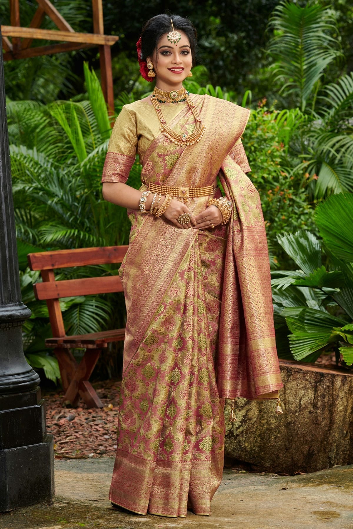 Purple Colour Woven Work South Silk Saree SD1101426