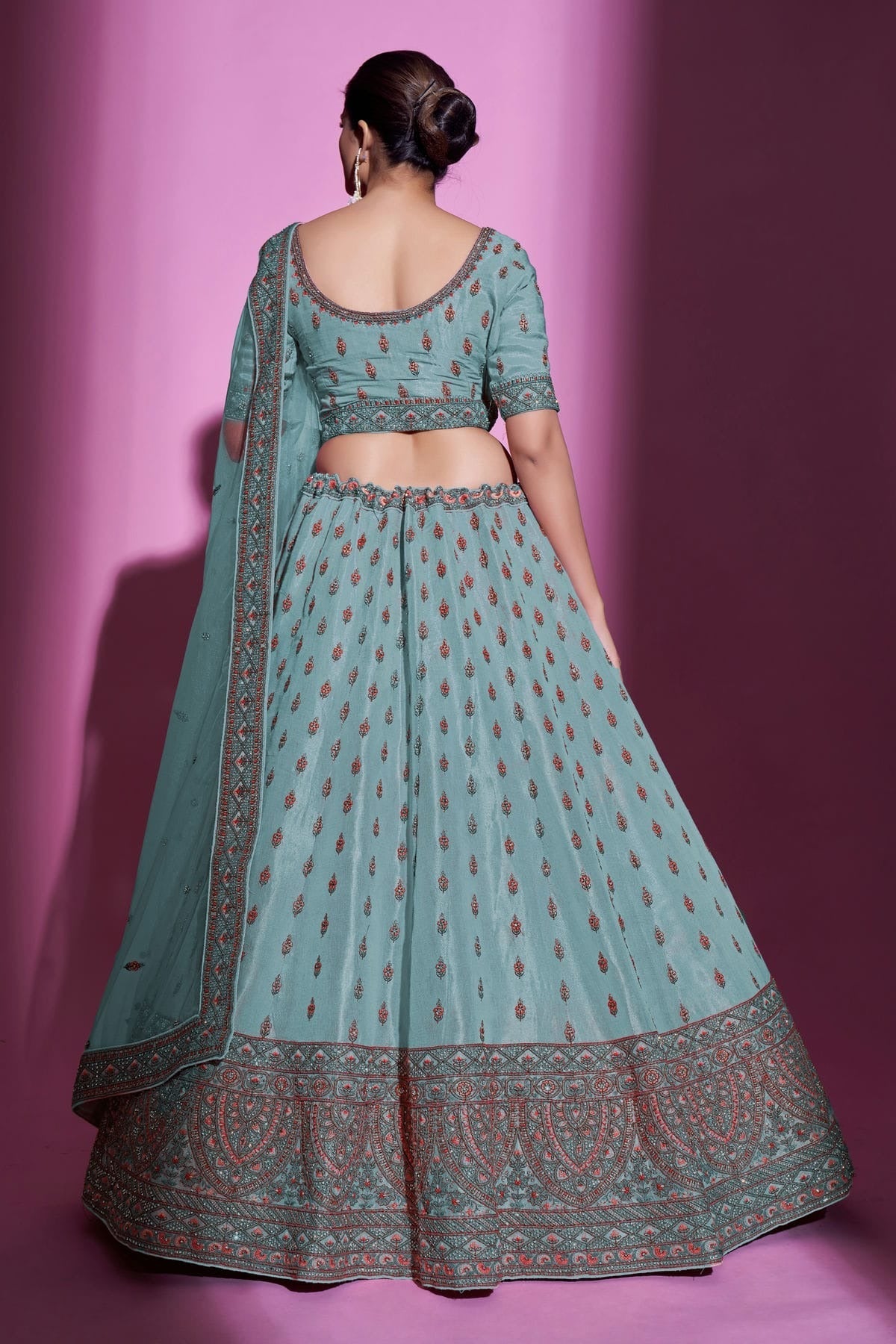 Rama Green Colour Embroidery Gota Silk Lehenga Choli LD1080704 A