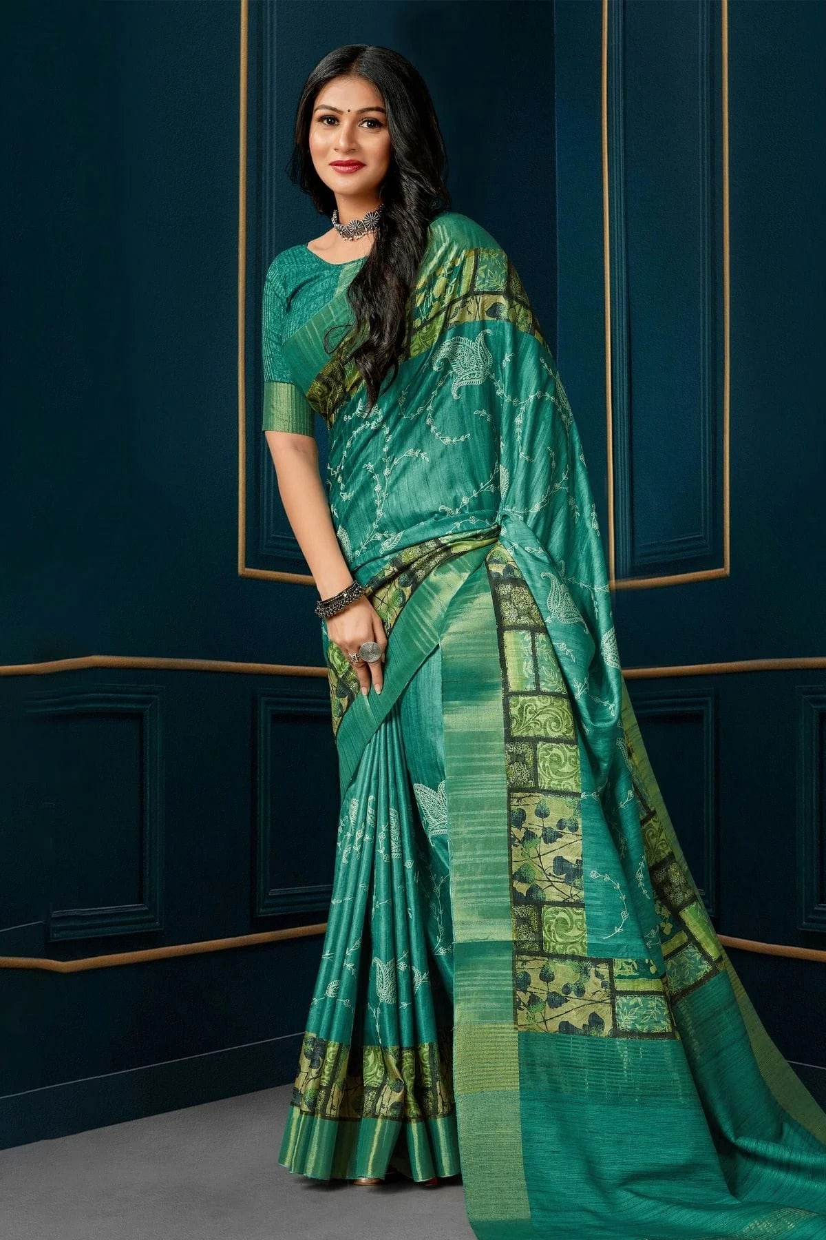 Rama Green Colour Kotha Silk Traditional Saree LC1121660