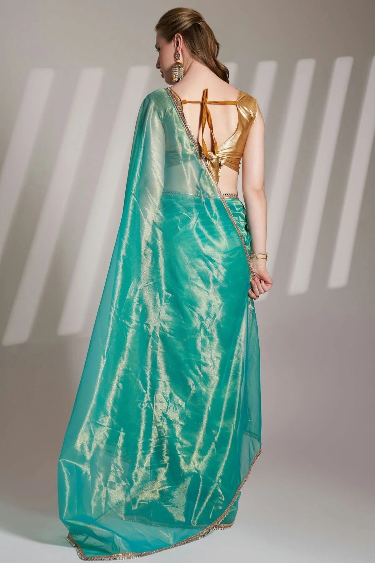 Rama Green Colour Twill Net Saree SD1112738 A