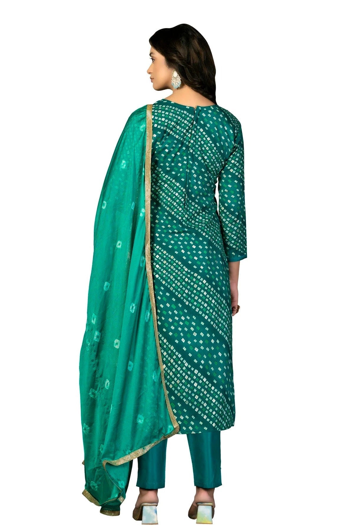 Rama Green Colour Unstitched Jam Cotton Fabric Straight Suit US1160950 A