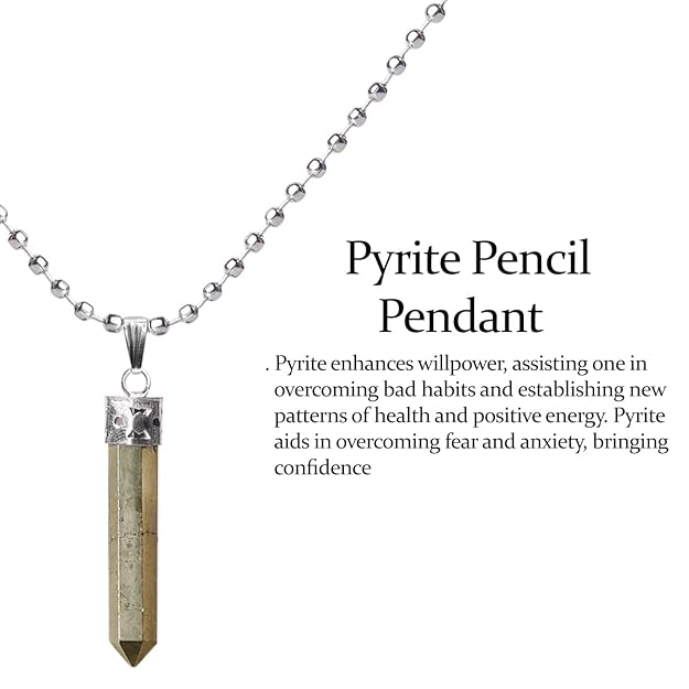 Raw Pyrite Point Pendant – Trendy Crystal Necklace for Protection & Good Luck