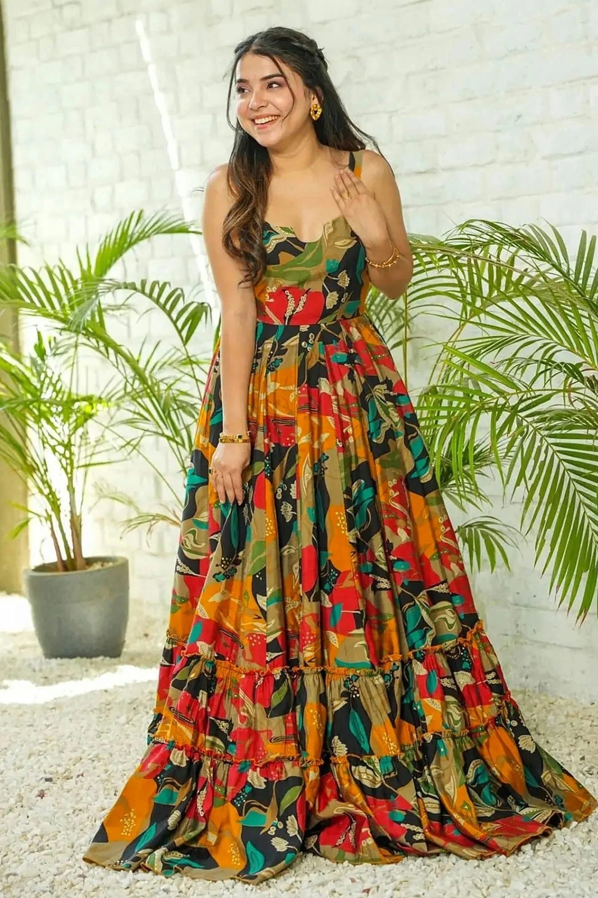 Rayon Readymade Long Gown GW1110555 B