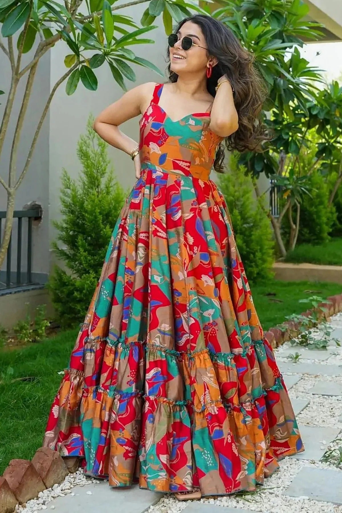 Rayon Readymade Long Gown GW1110556 B