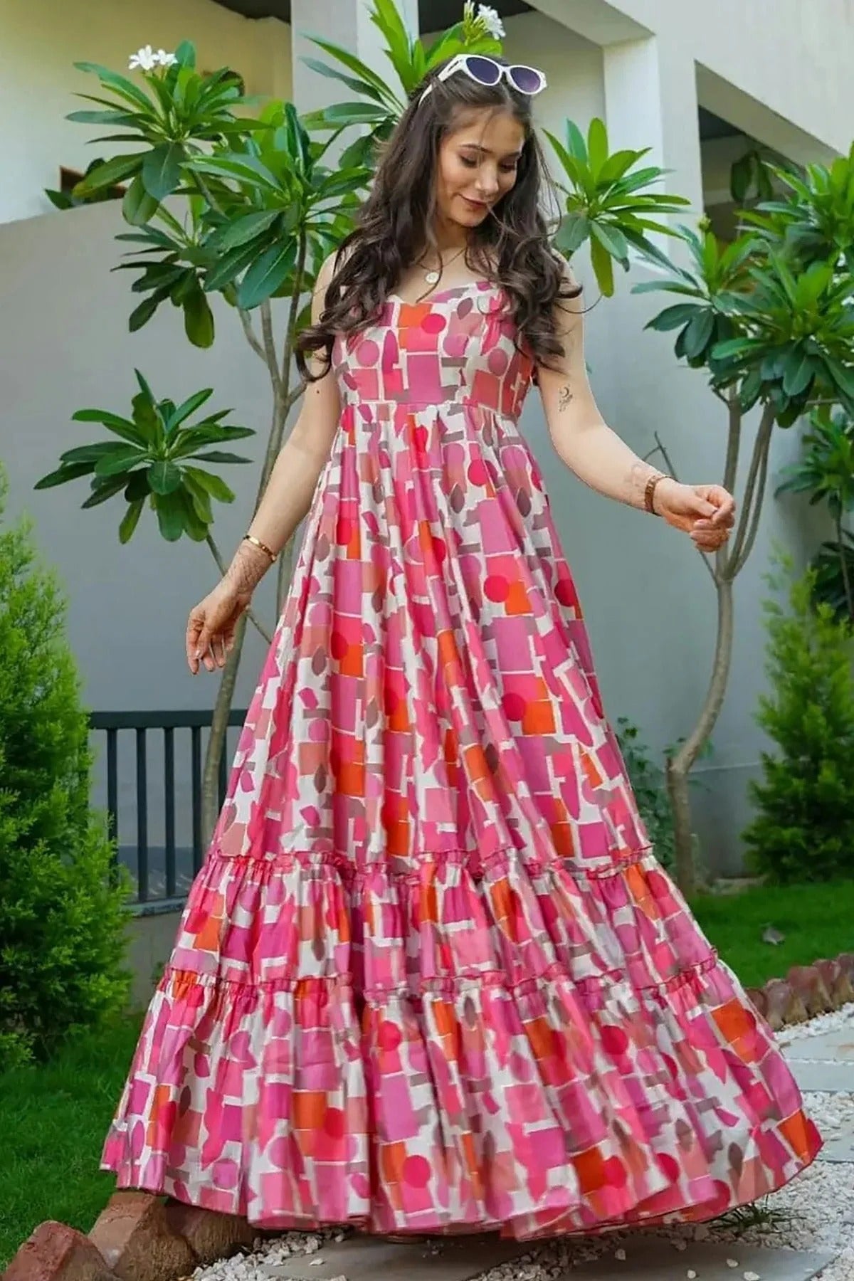 Rayon Readymade Long Gown GW1110557 B