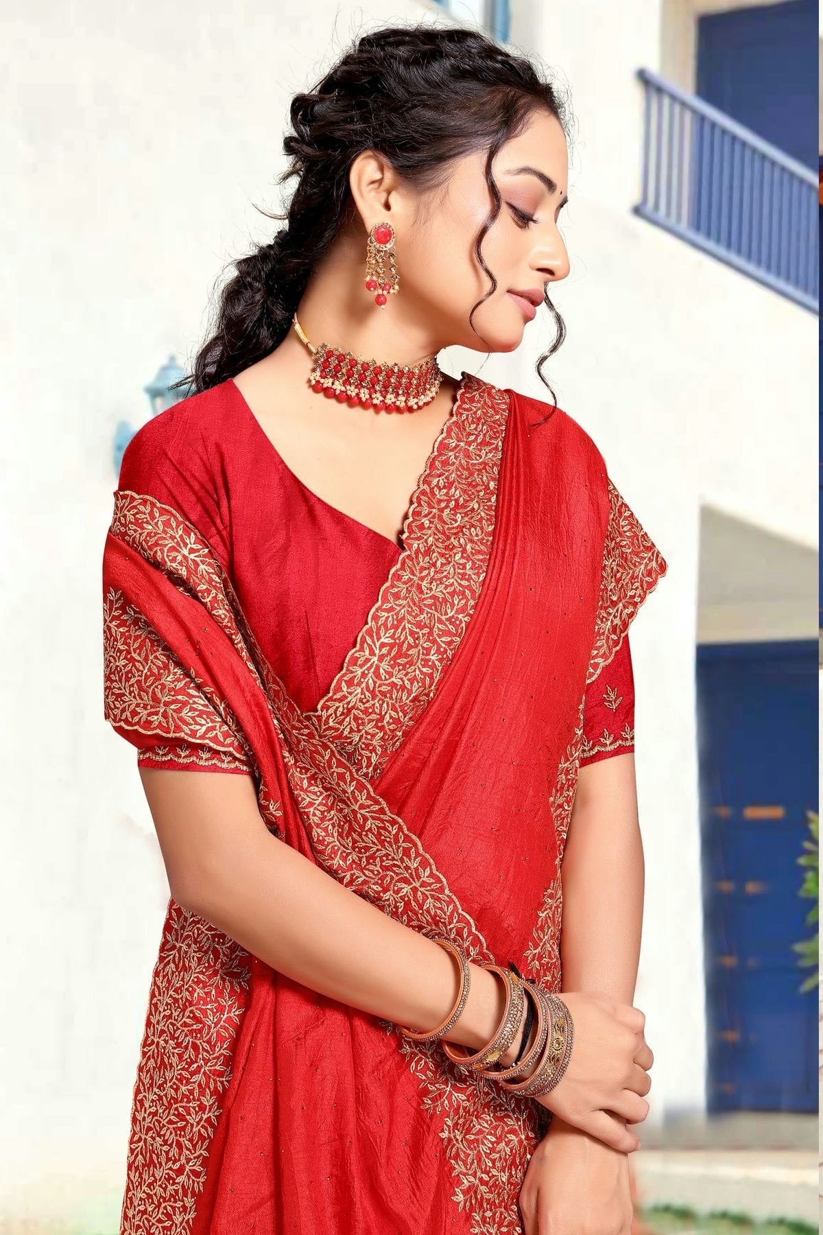 Red Colour Art Silk Designer Saree SD1121833 A