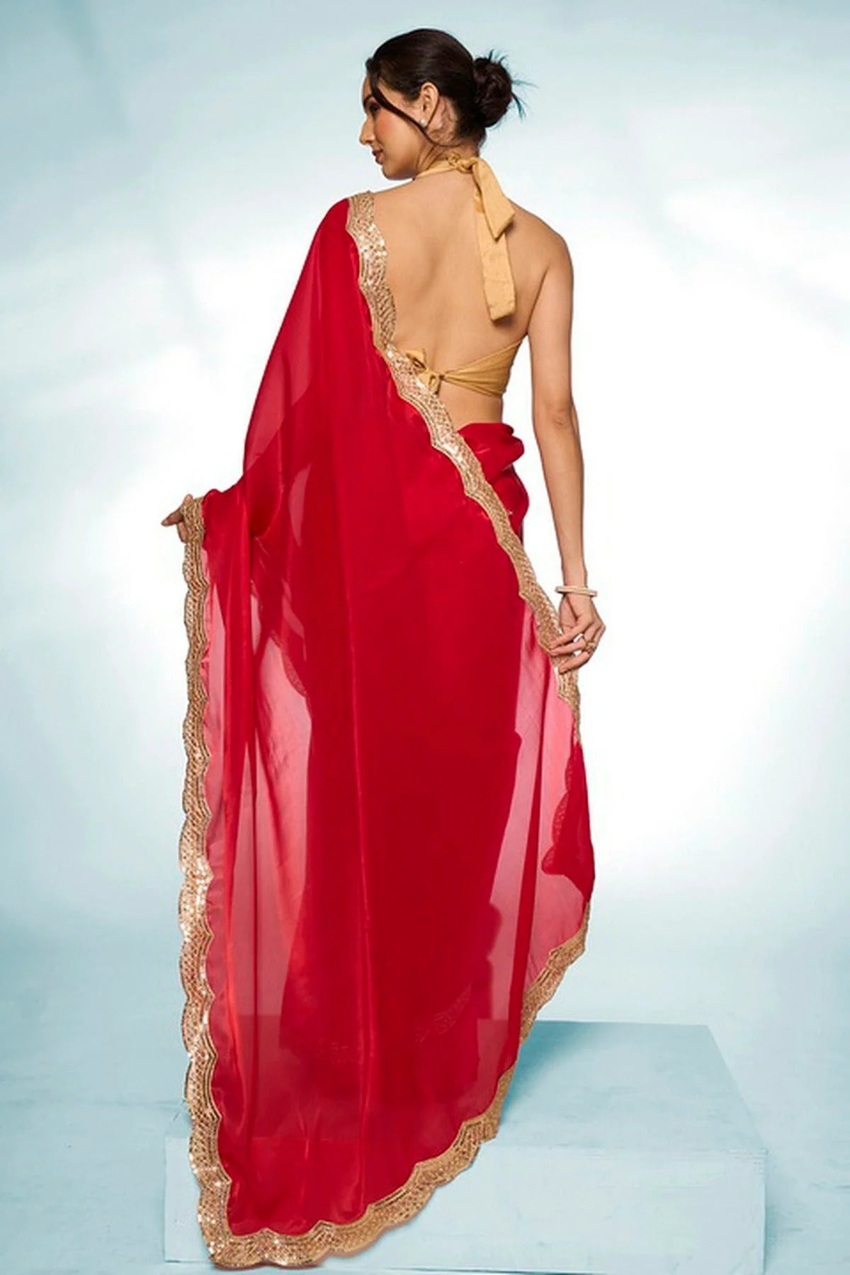 Red Colour Jimmy Choo Designer Saree SD1111679 A