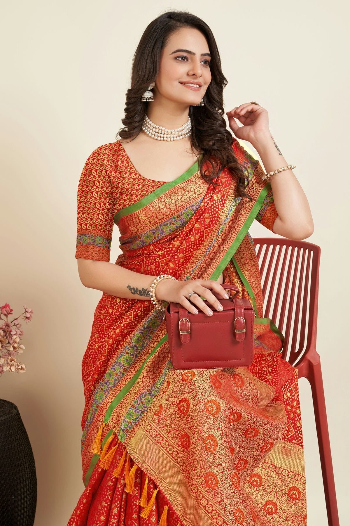 Red Colour Patola Silk Saree SD1110053 A