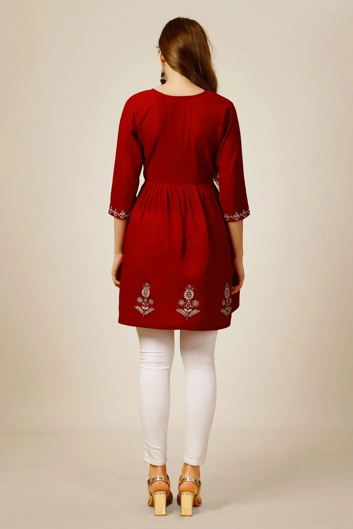 Red Colour Rayon Thread Work