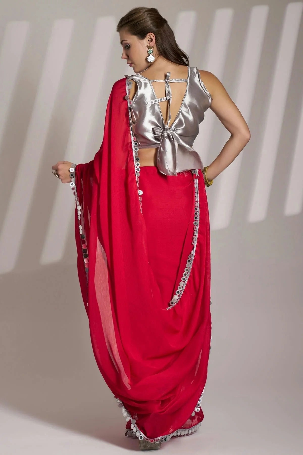 Red Colour Satin Rangoli Saree SD1112747 A