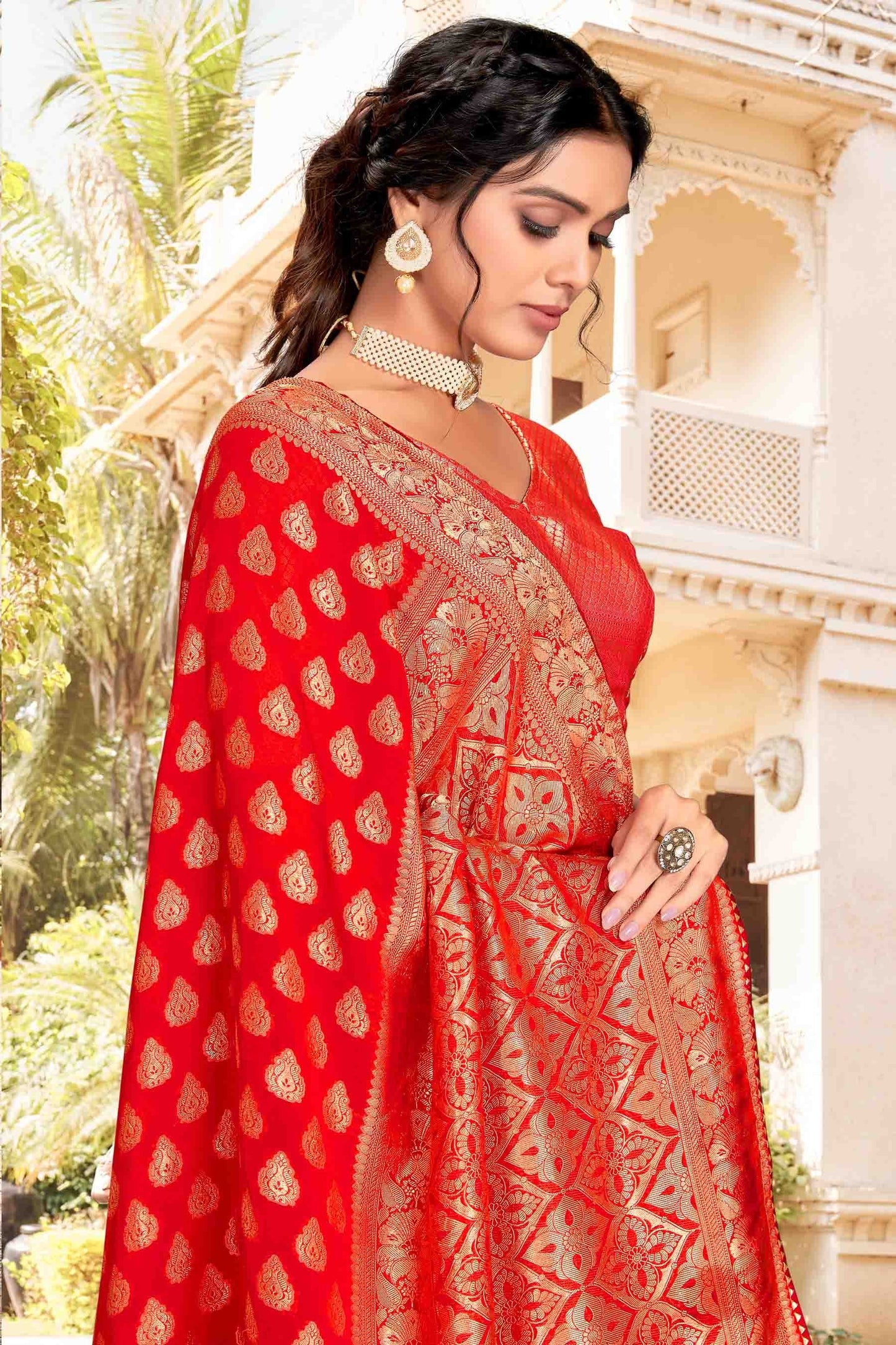 Red Colour Soft Silk Designer Saree SD1121250 A