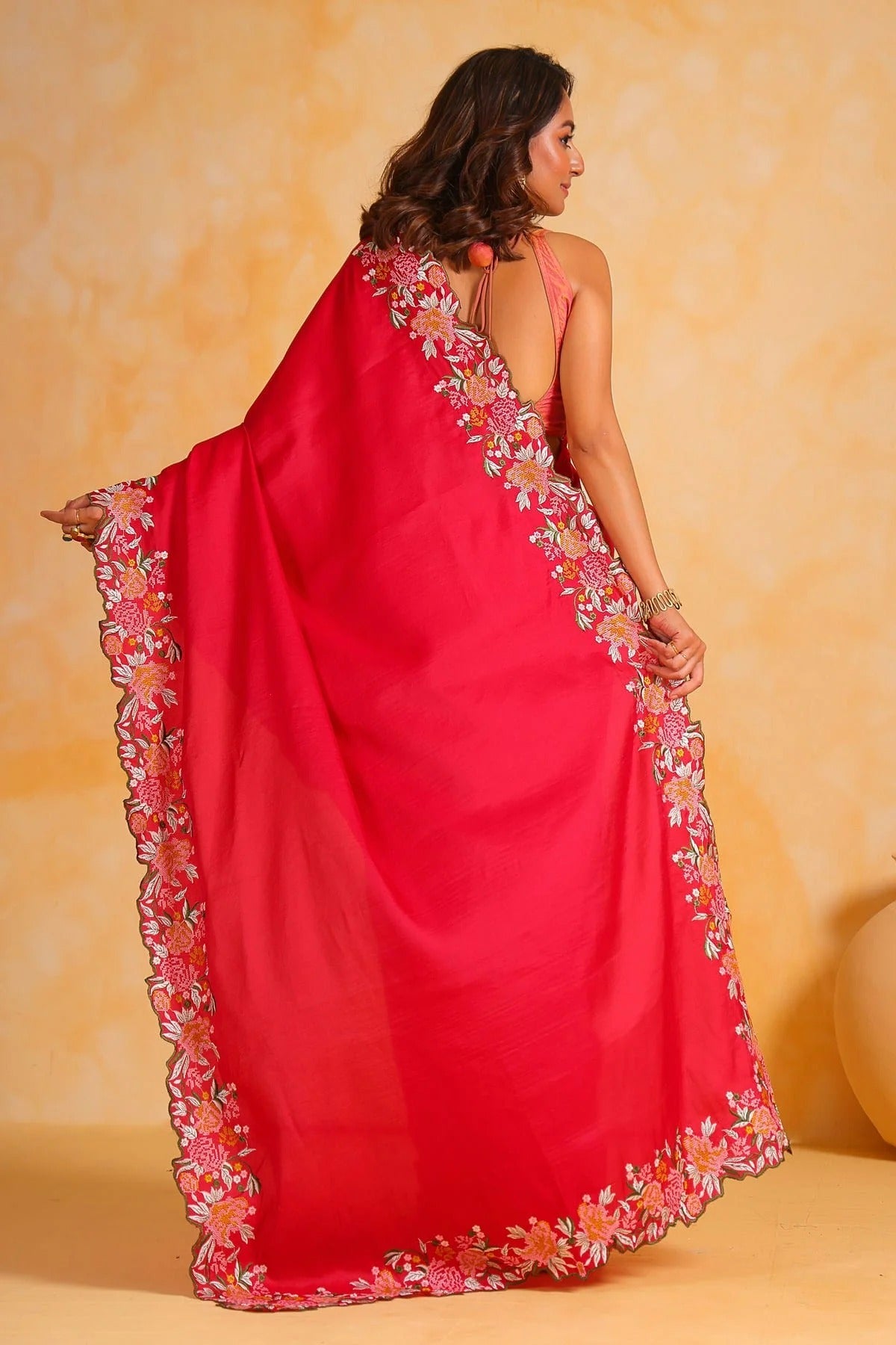 Red Colour Tussar Silk Saree SD1110510 A