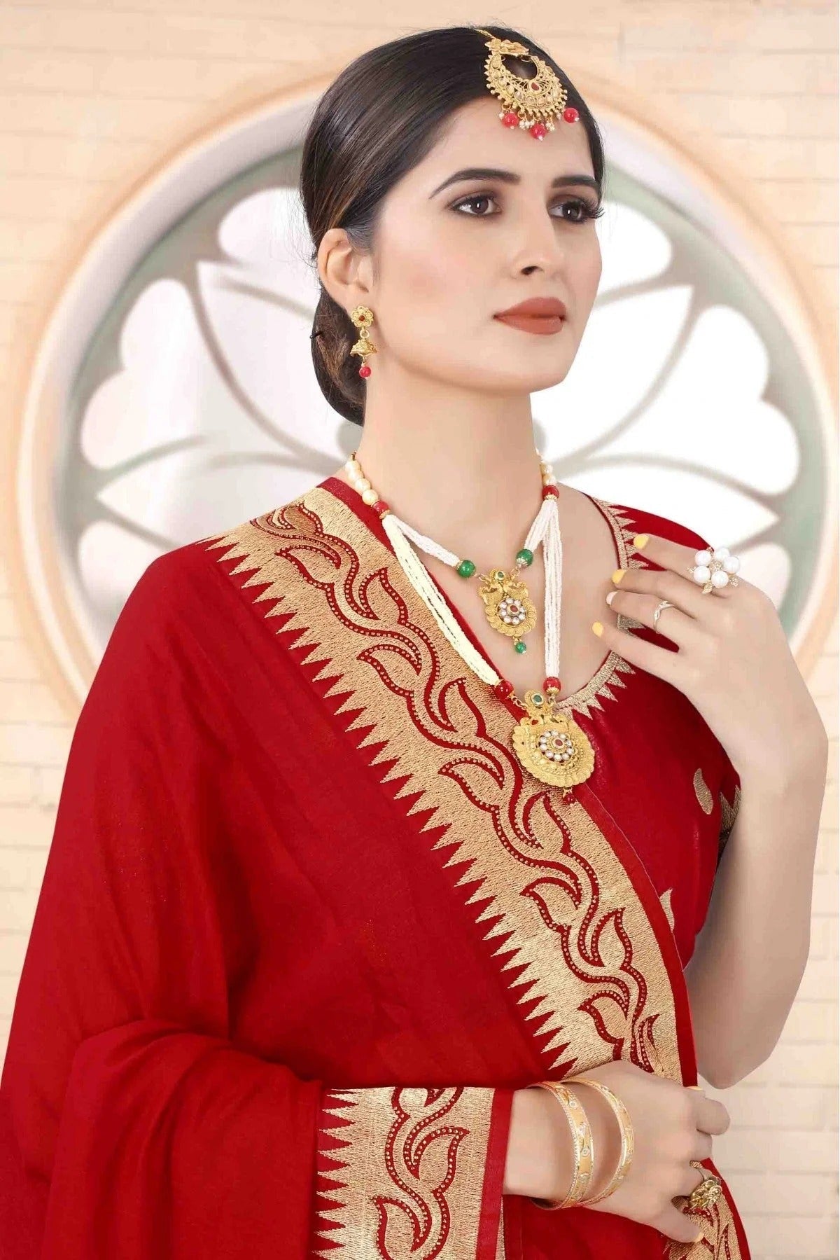 Red Colour Vichitra Silk Designer Saree SD1120732 A
