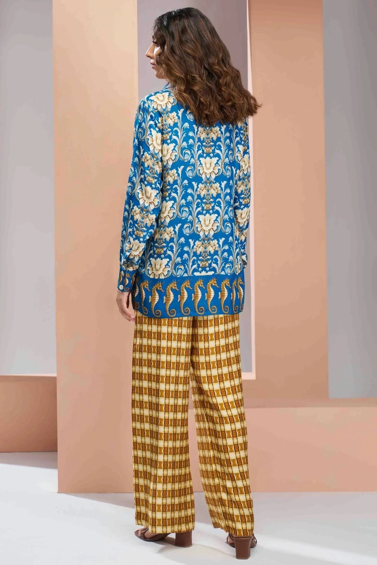 Royal Blue Colour Muslin Silk Co Ord Suit TP1080962 B