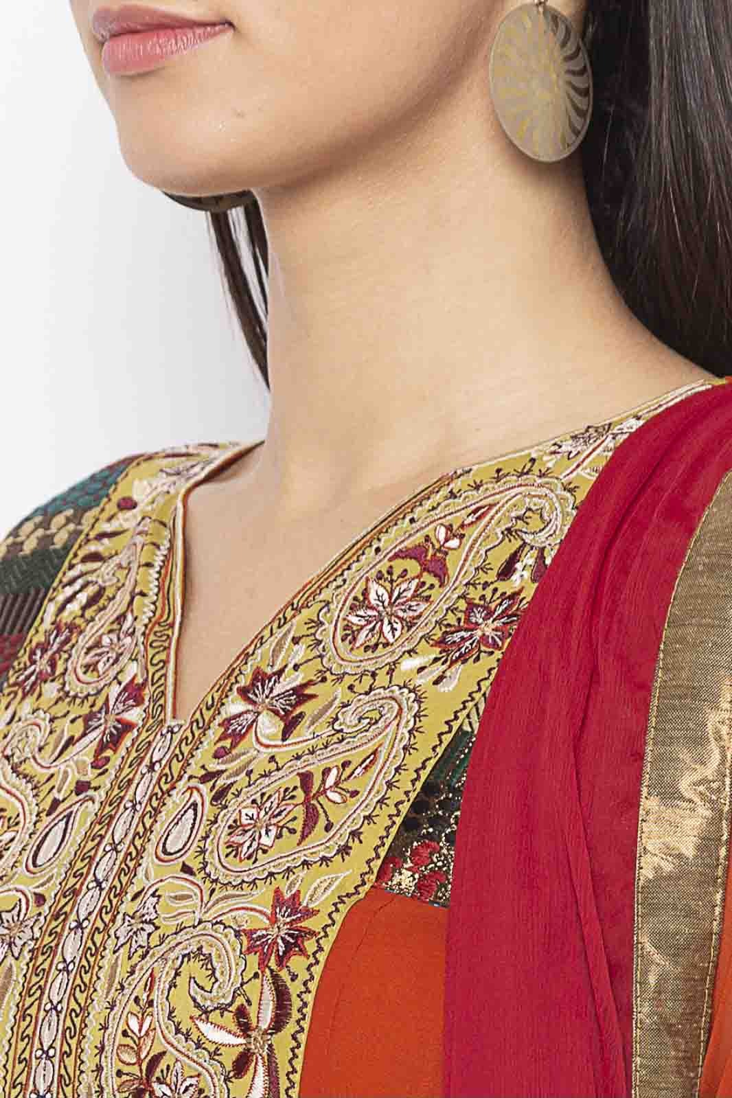 Rust Colour Plus Size Georgette Embroidery Anarkali Suit BW1070327 B