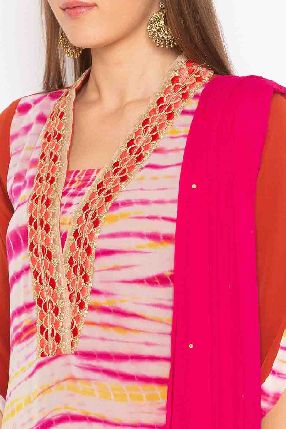 Rust Colour Plus Size Stitched Georgette Embroidery Pant Style Suit BW1070191 B