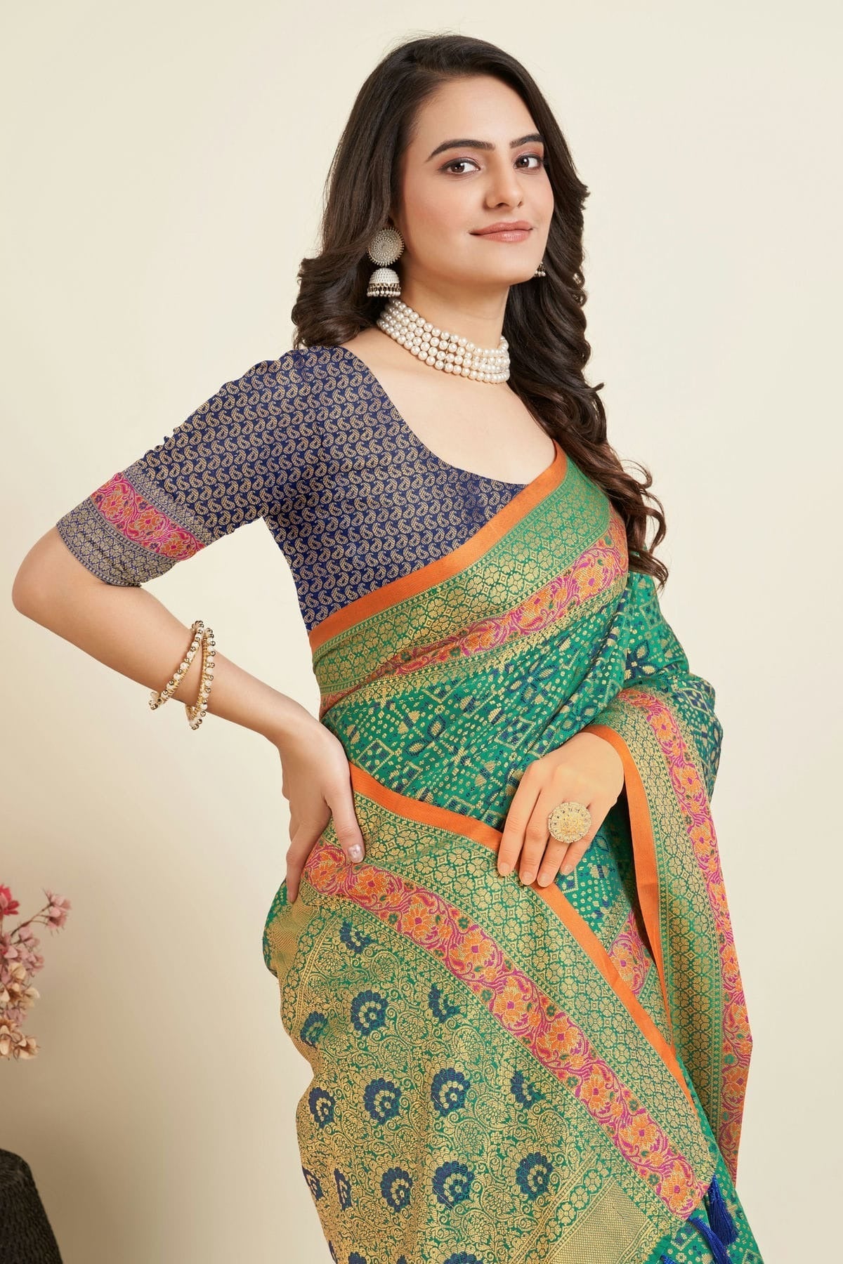 Sea Green Colour Patola Silk Saree SD1110050 A