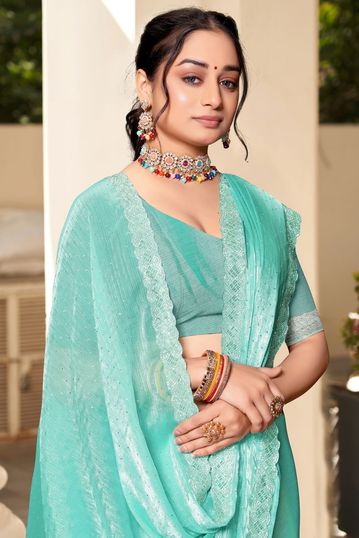 Sea Green Colour Soft Silk Designer Saree LC1121691 A
