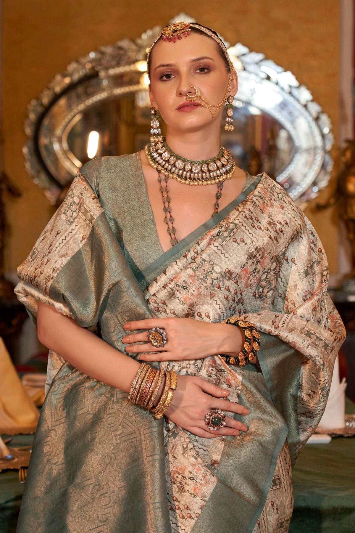 Sea Green Colour Tusser Silk Traditional Saree SD1290184 A