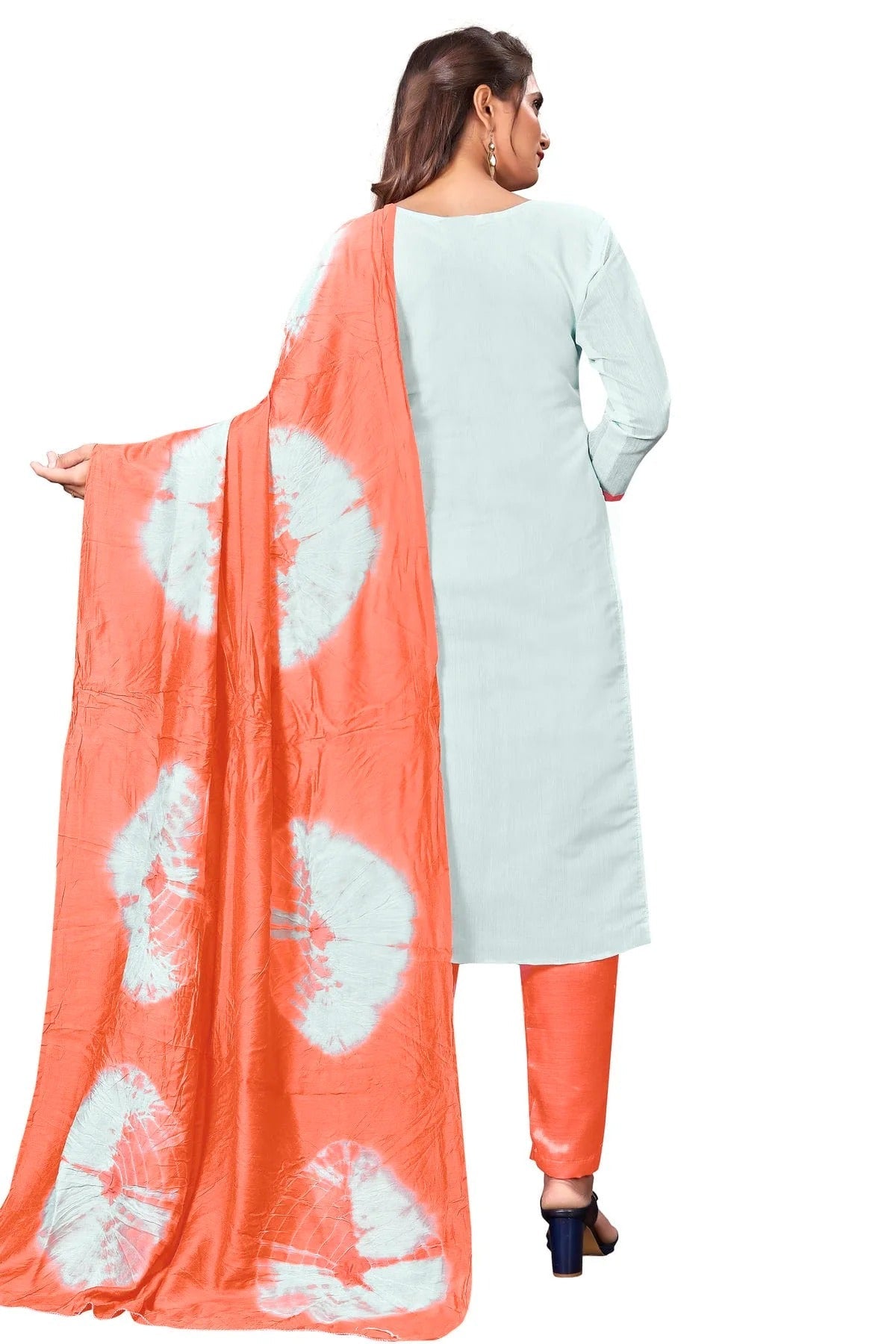 Sea Green Colour Unstitched Modal Cotton Straight Suit US1160648 A