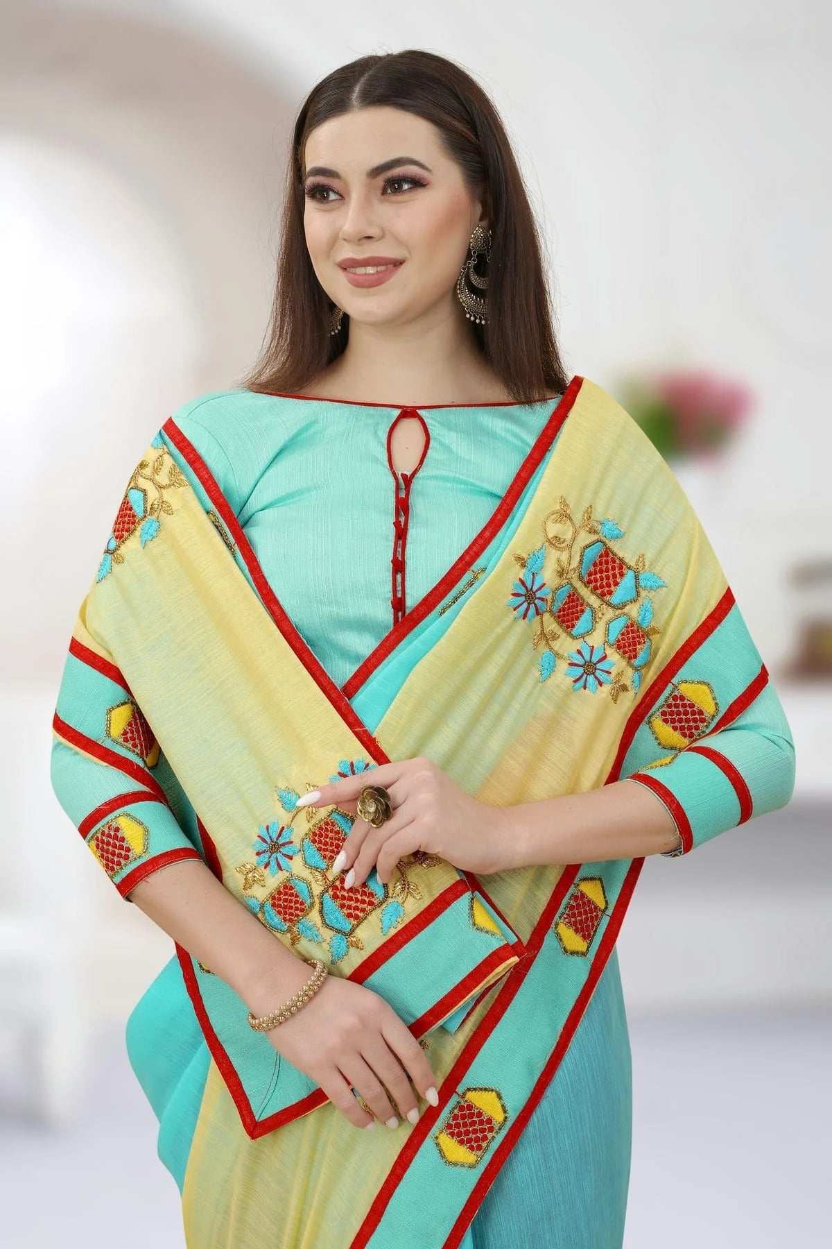 Sky Blue Colour Art Silk Designer Saree LC1121317 A