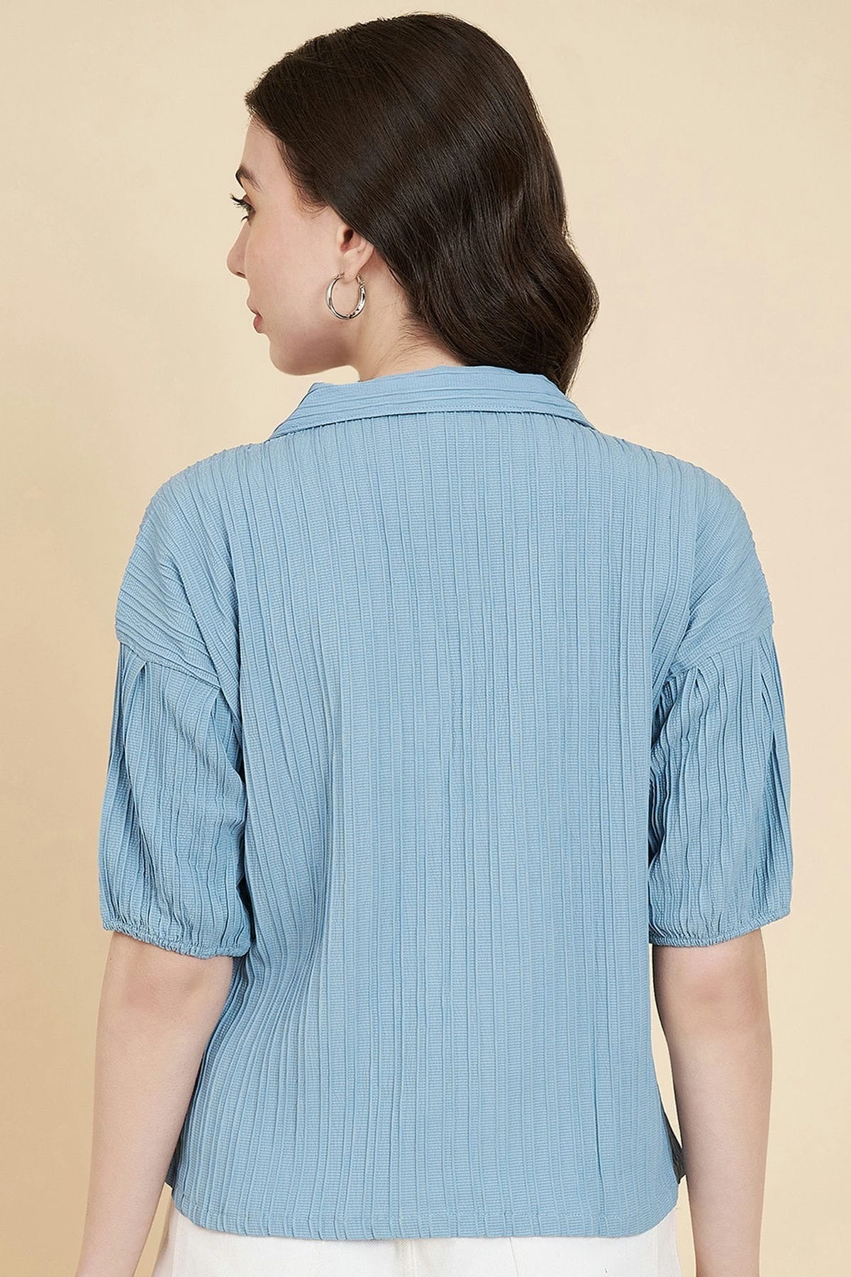 Sky Blue Colour Boxy Readymade Top TP1110823 A