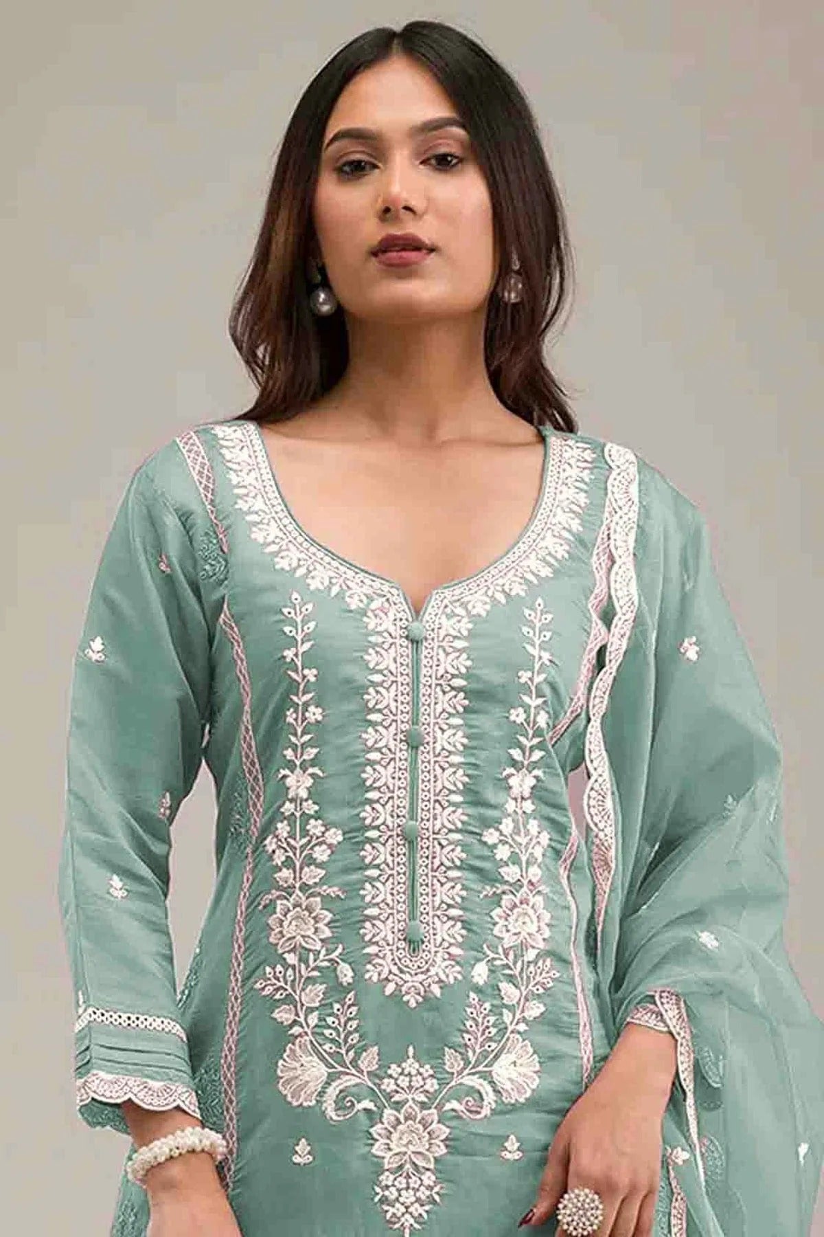 Sky Blue Colour Cotton Pakistani Suit SM1140837 A