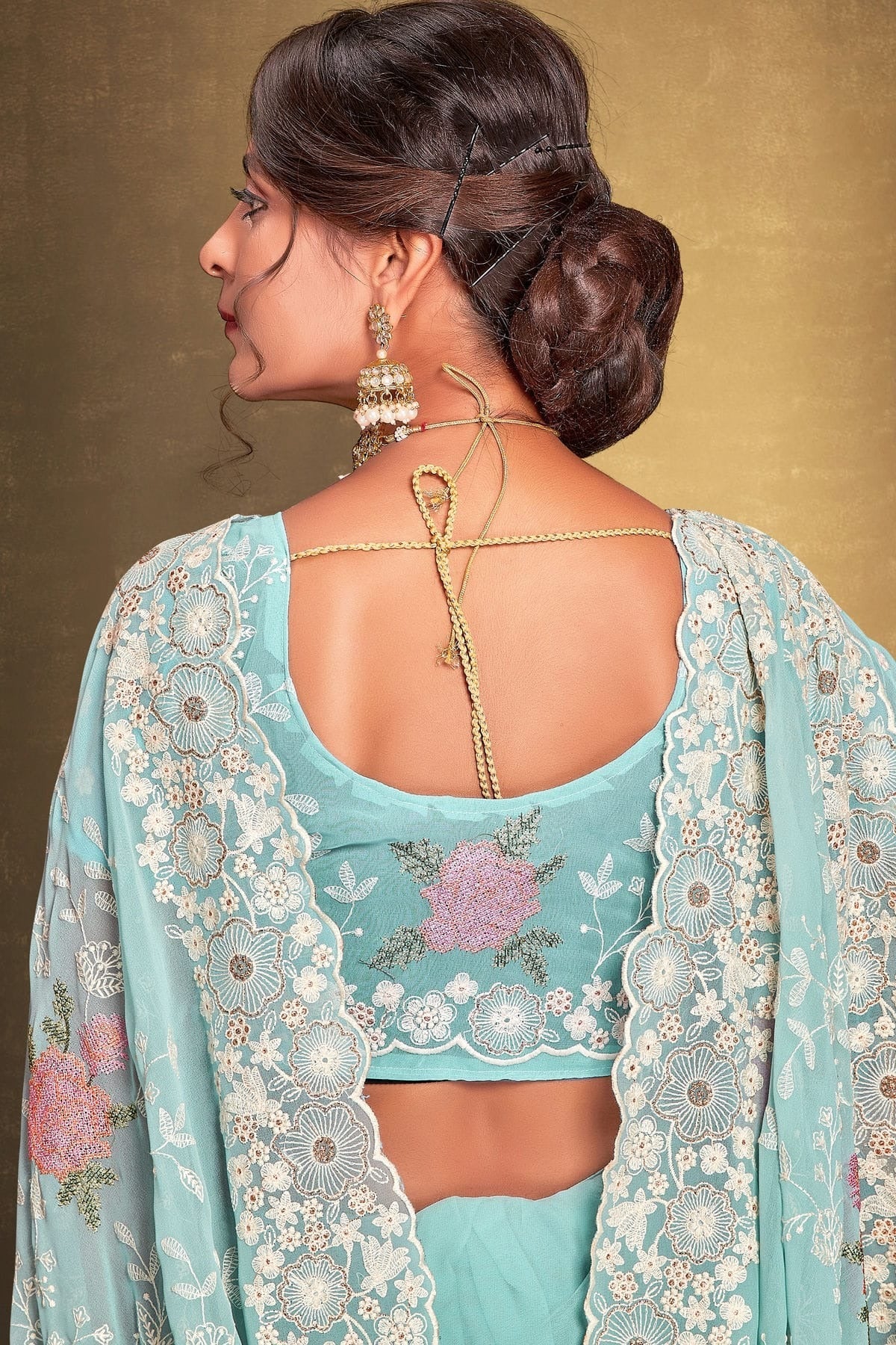 Sky Blue Colour Georgette Designer Saree LC1121522 A