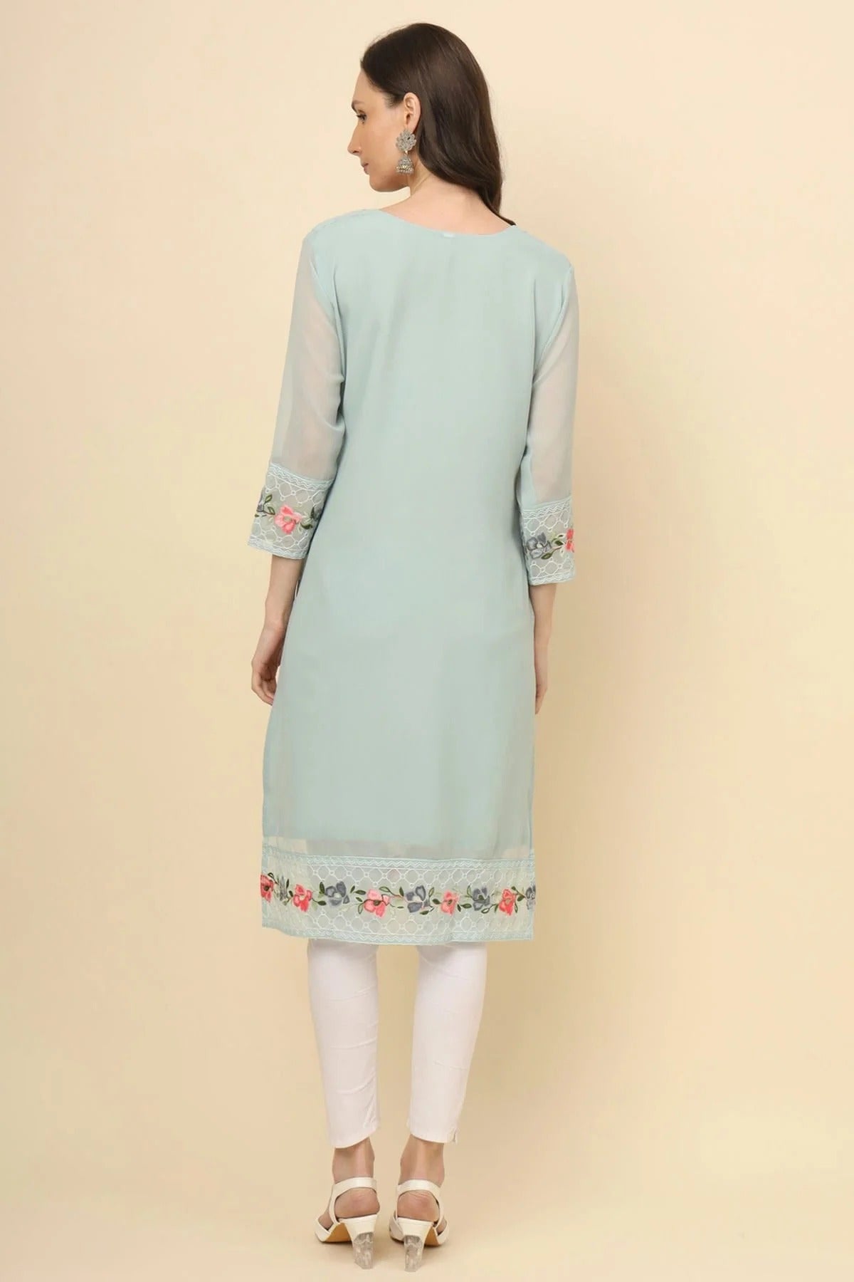 Sky Blue Colour Georgette Kurti KR1111191 A