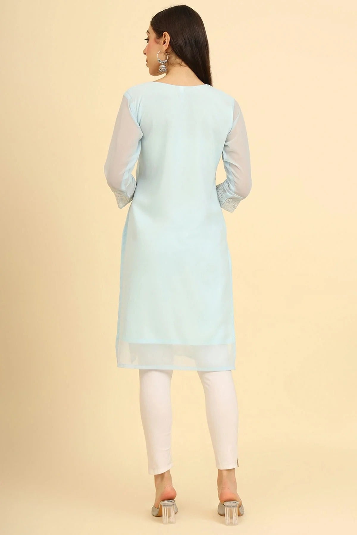 Sky Blue Colour Georgette Kurti KR1111223 A