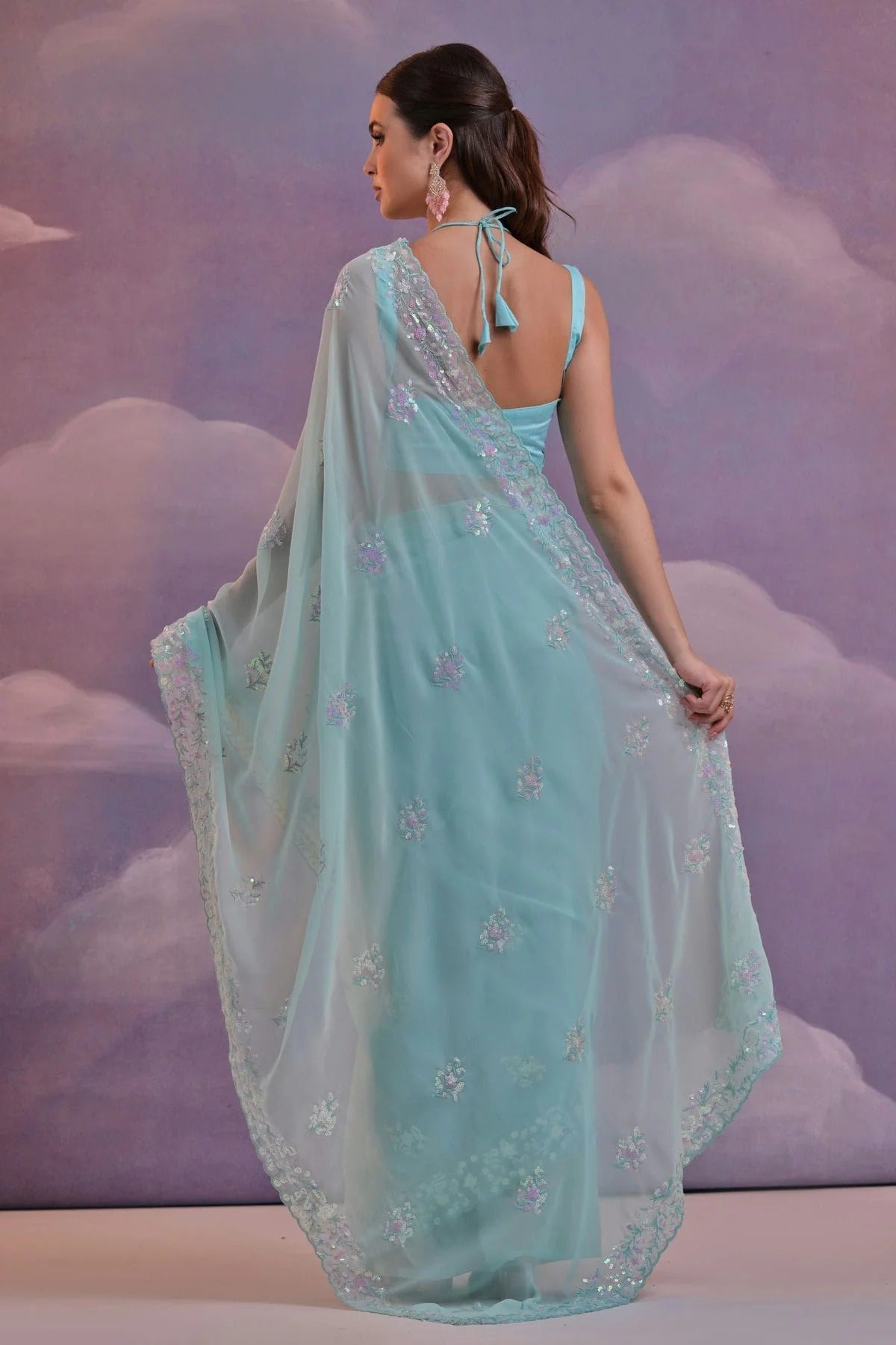 Sky Blue Colour Georgette Saree SD1110516 A
