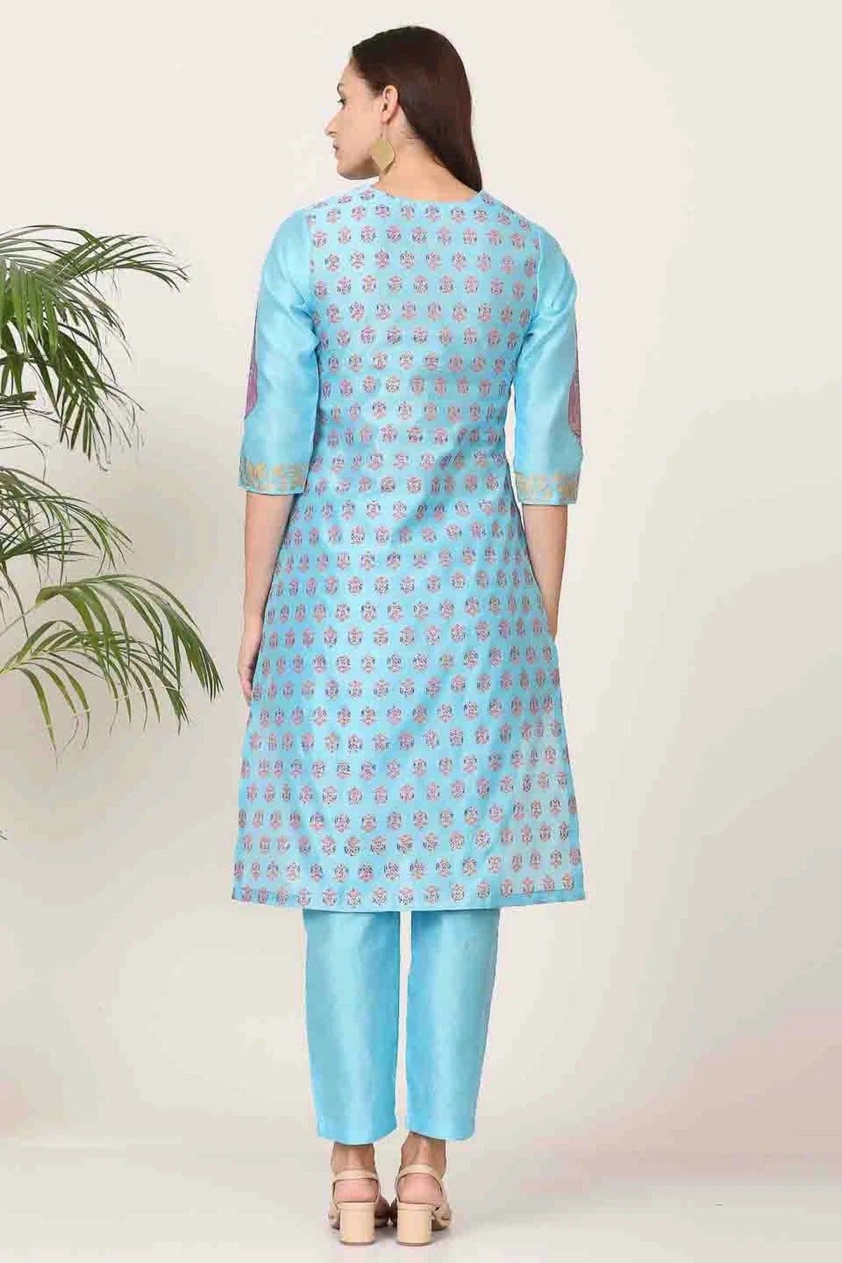 Sky Blue Colour Silk Stitched Suit SS1112912 A