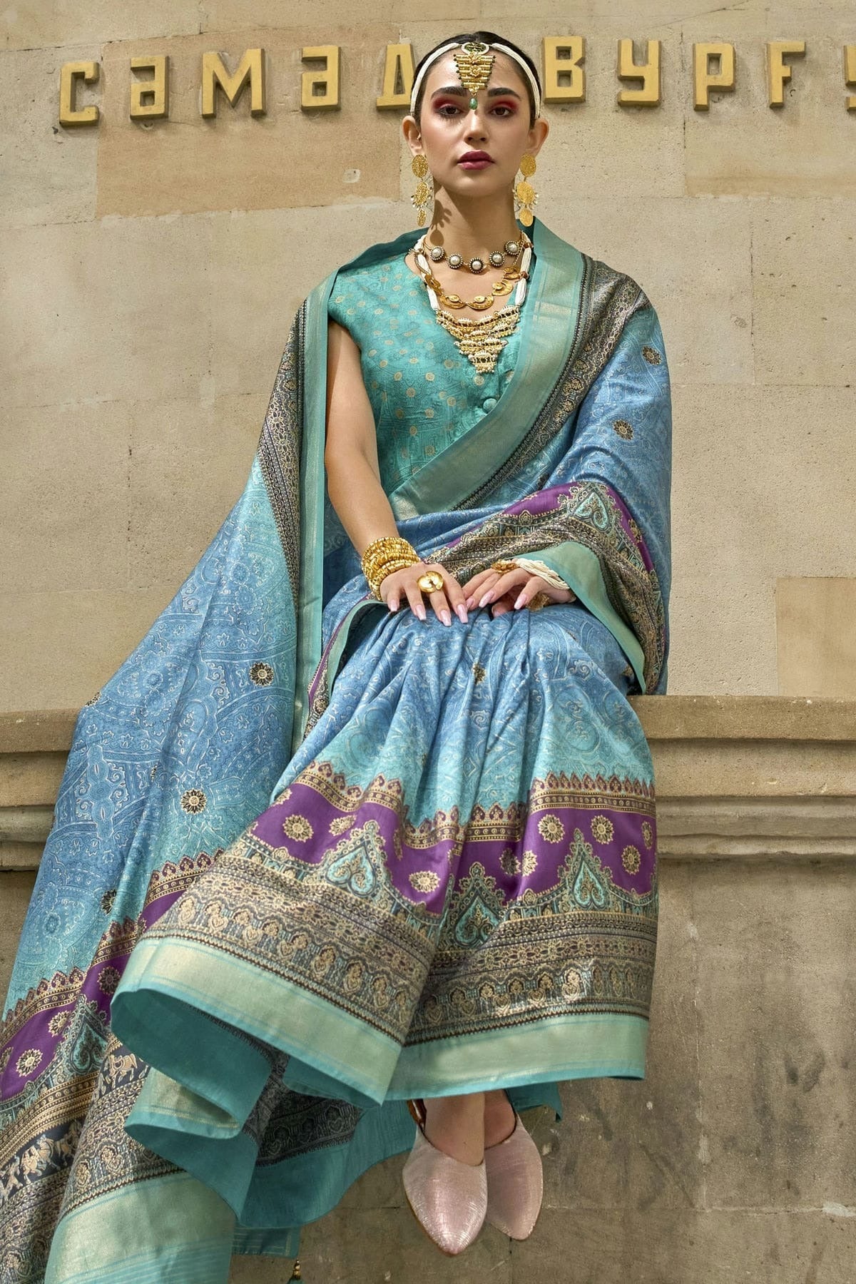 Sky Blue Colour Silk Traditional Saree SD1111921 A