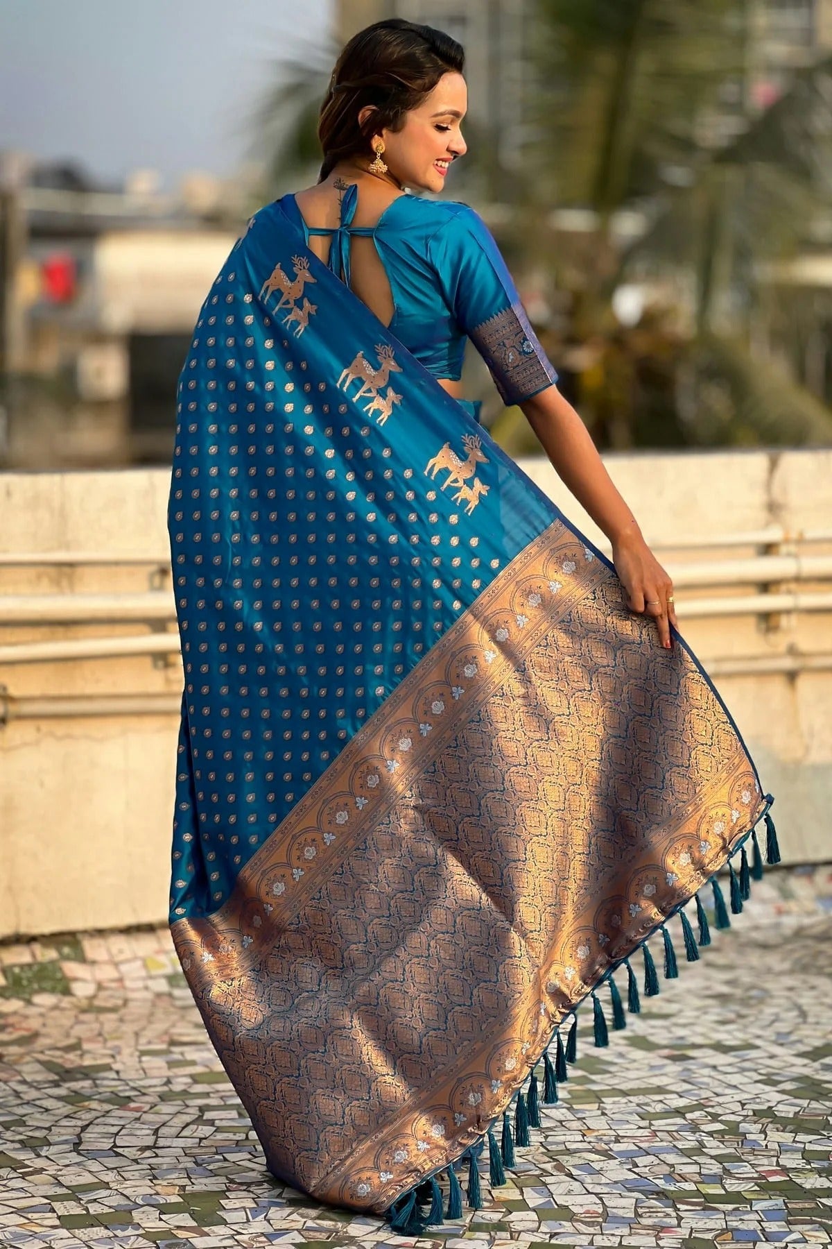 Sky Blue Colour Soft Silk Traditional Saree SD1112651 A