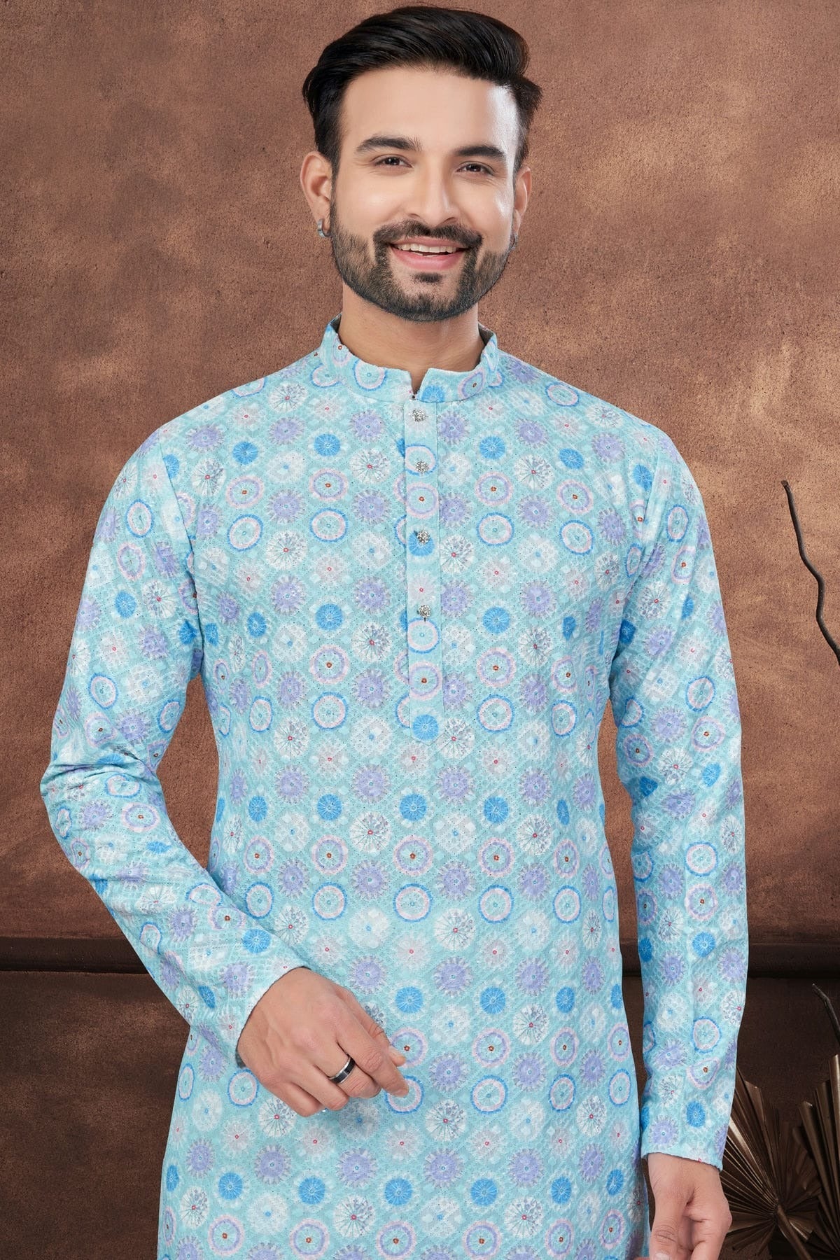 Sky Blue Soft Rayon Kurta Pajama KP1040684 A