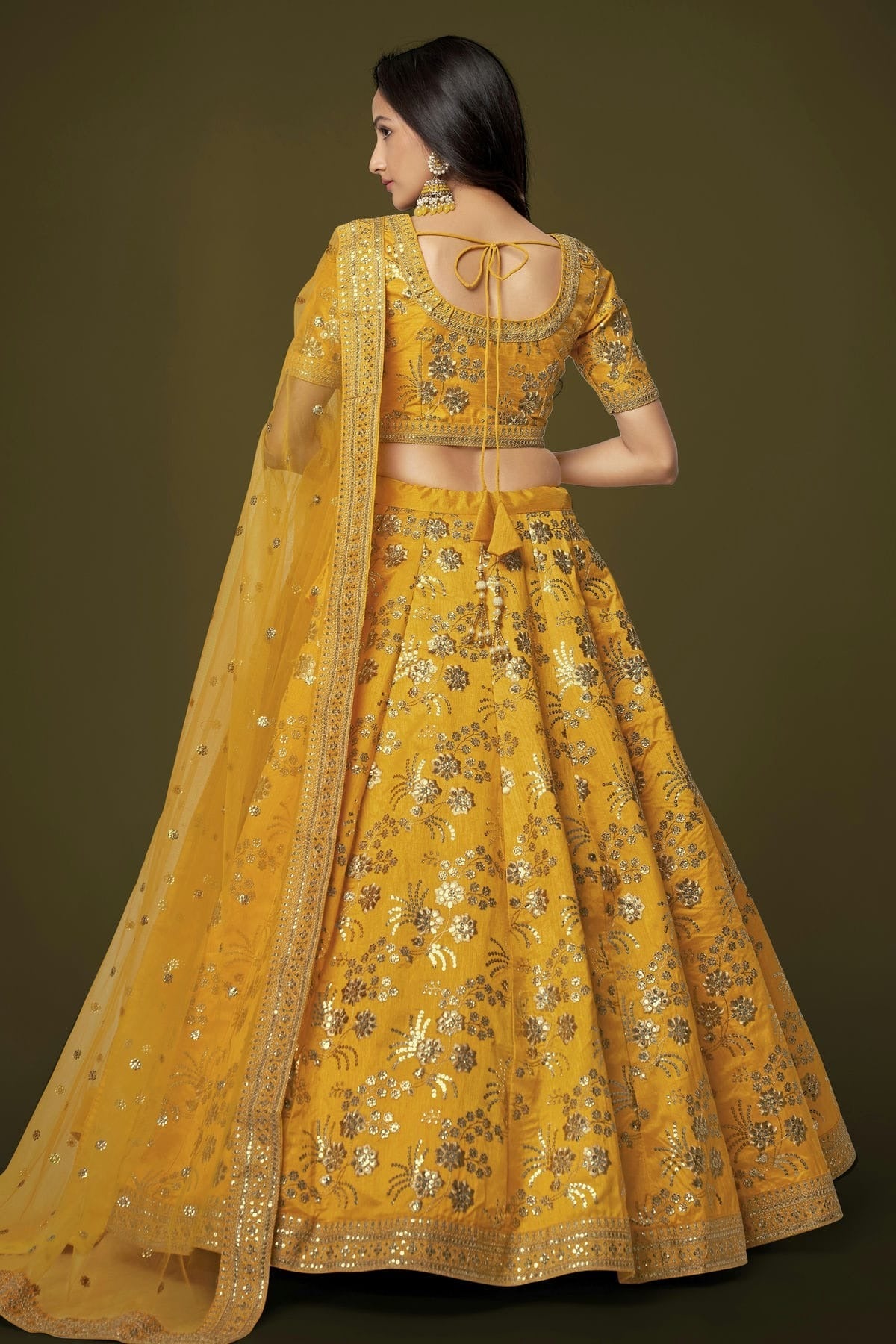 Slub Silk Embroidery A Line Lehenga Choli LC1010181 A