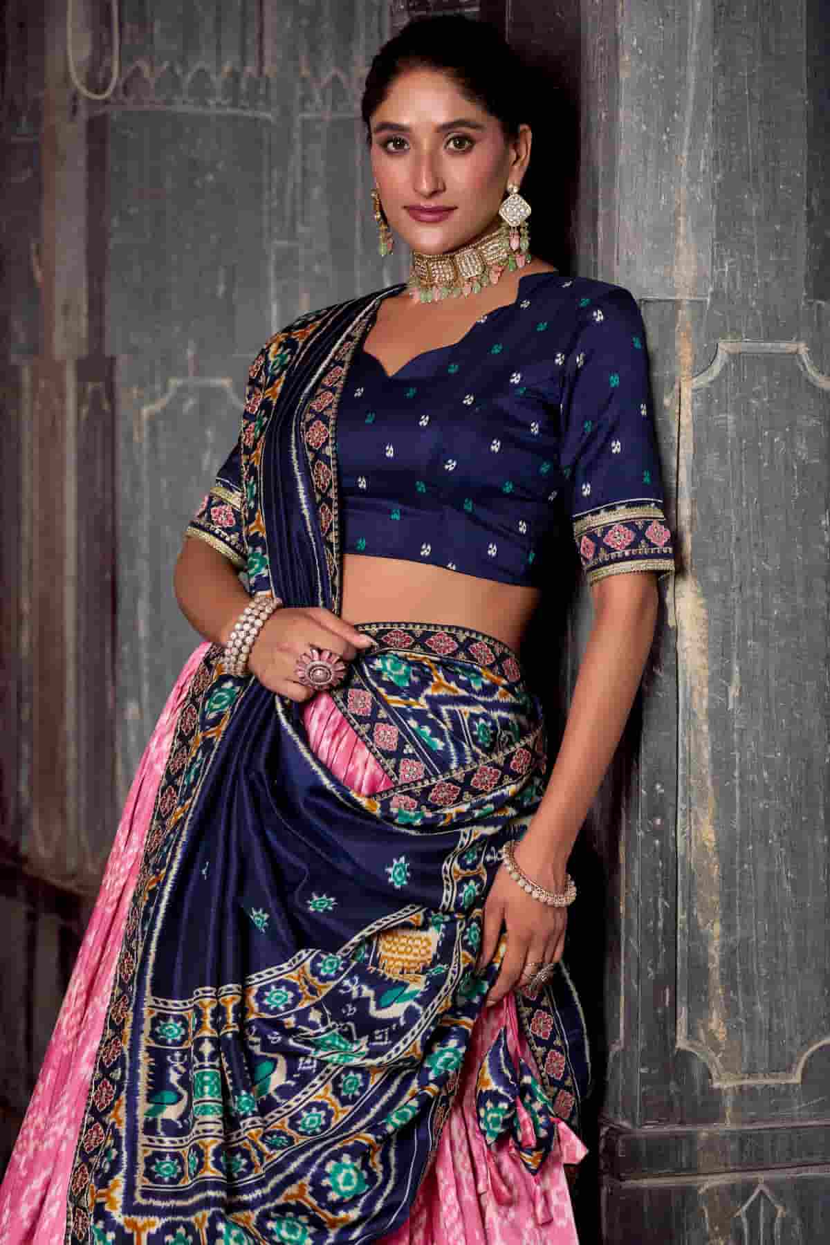 Tasar Silk Zari Woven Work Lehenga Choli In Baby Pink Colour