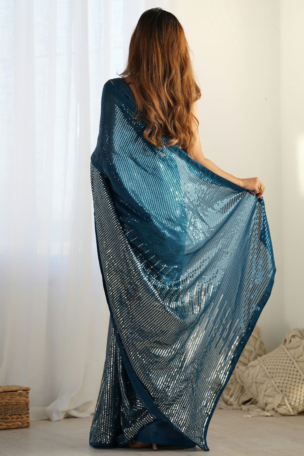 Teal Colour Georgette Designer Saree SD1111955 A