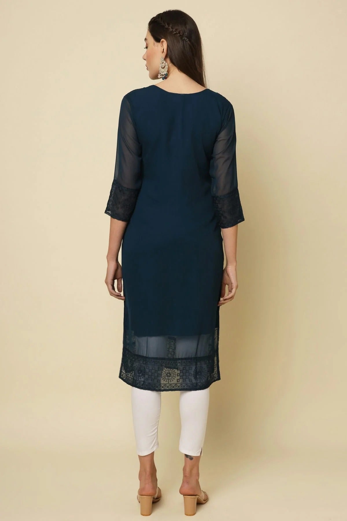 Teal Colour Georgette Kurti KR1111198 A