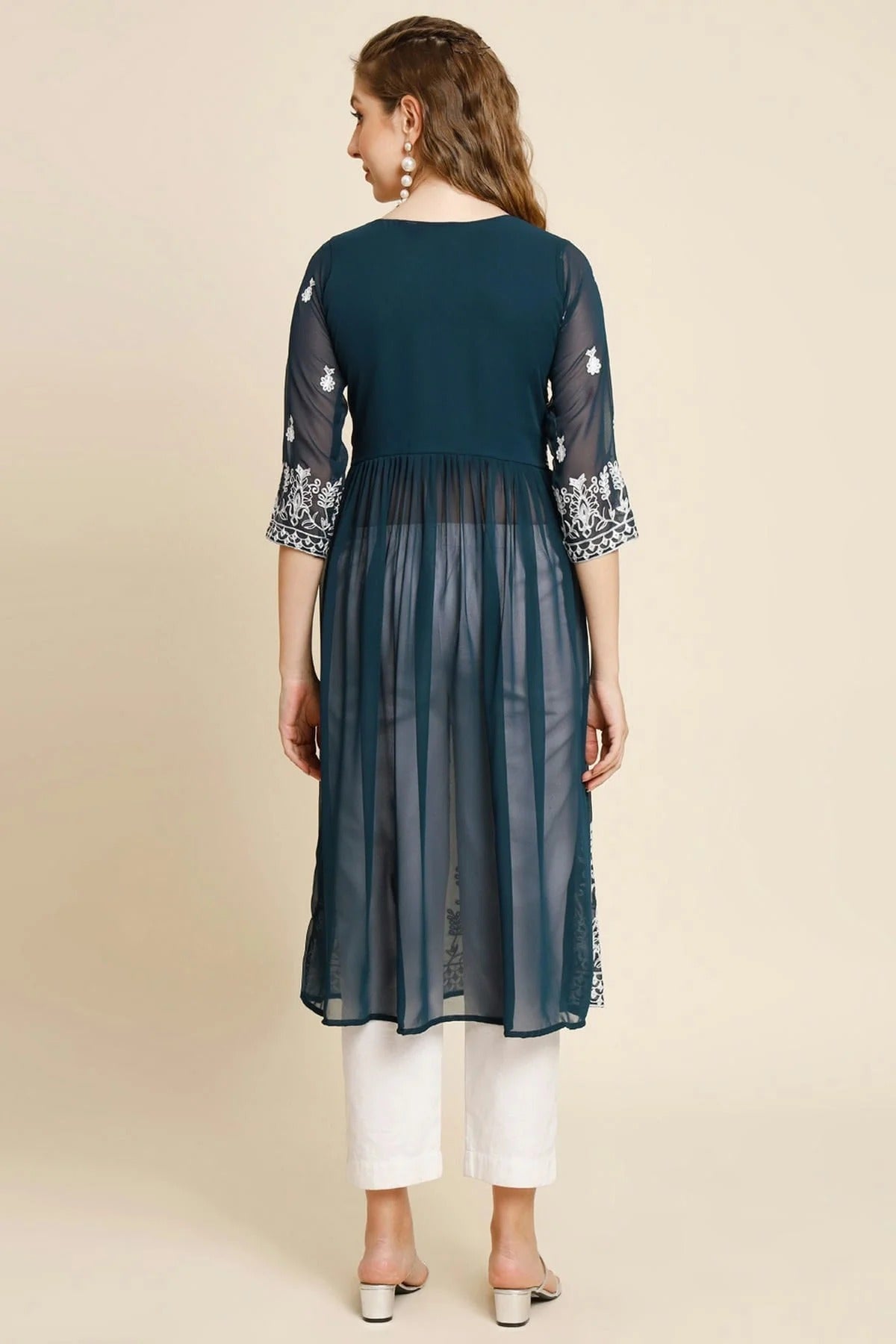 Teal Colour Georgette Kurti KR1111260 A