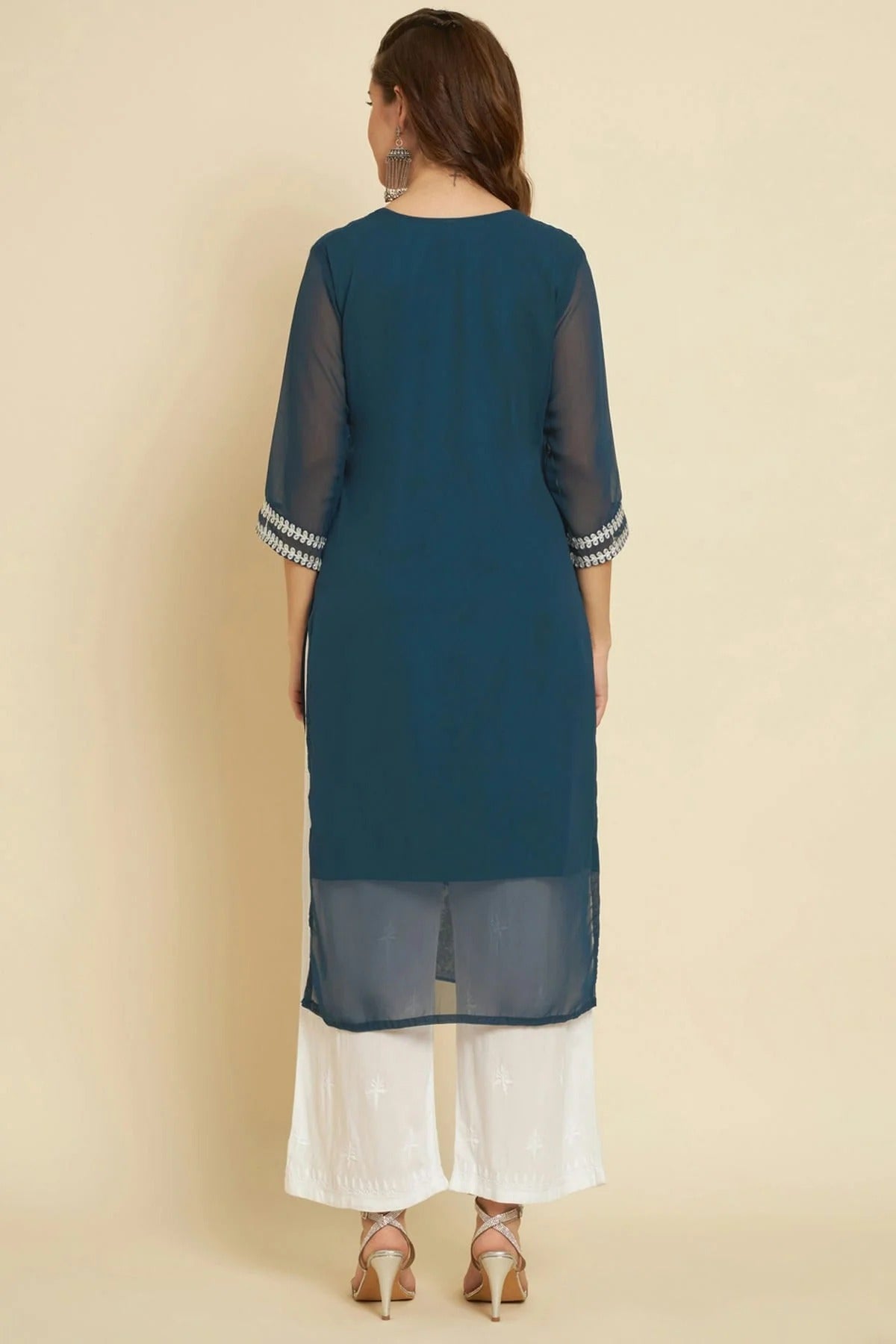 Teal Colour Georgette Kurti KR1111263 A