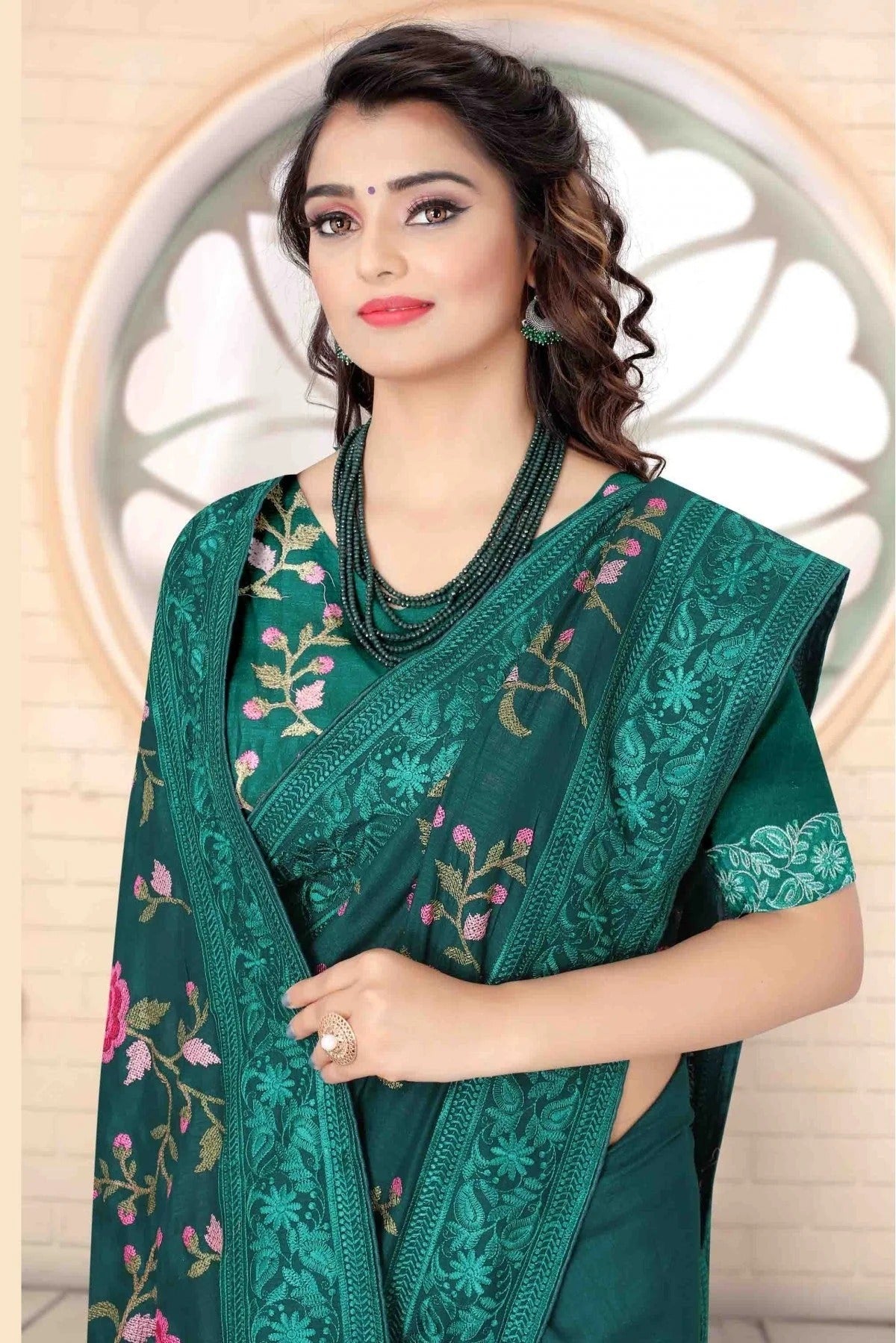 Teal Colour Vichitra Silk Designer Saree SD1120724 A