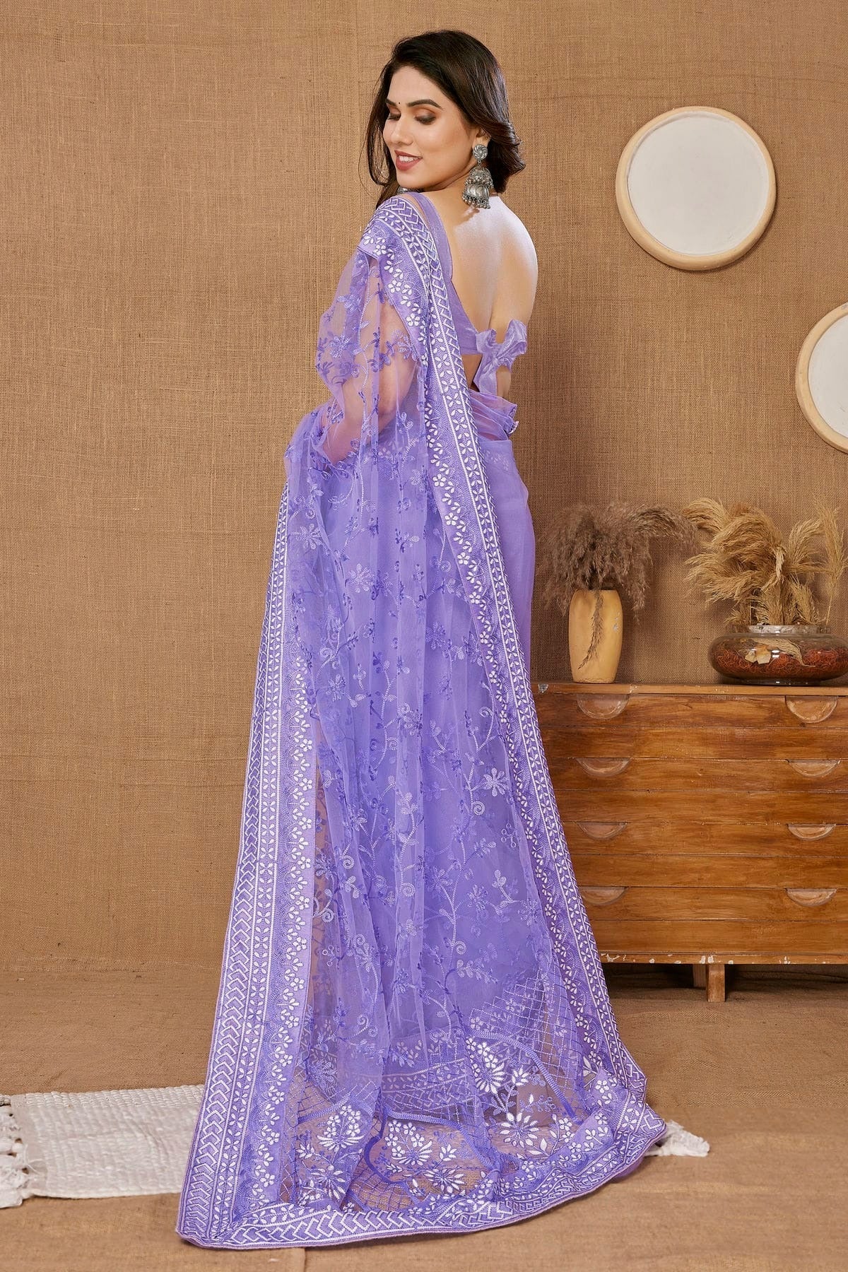 Voilet Colour Soft Net Saree SD1110200 A
