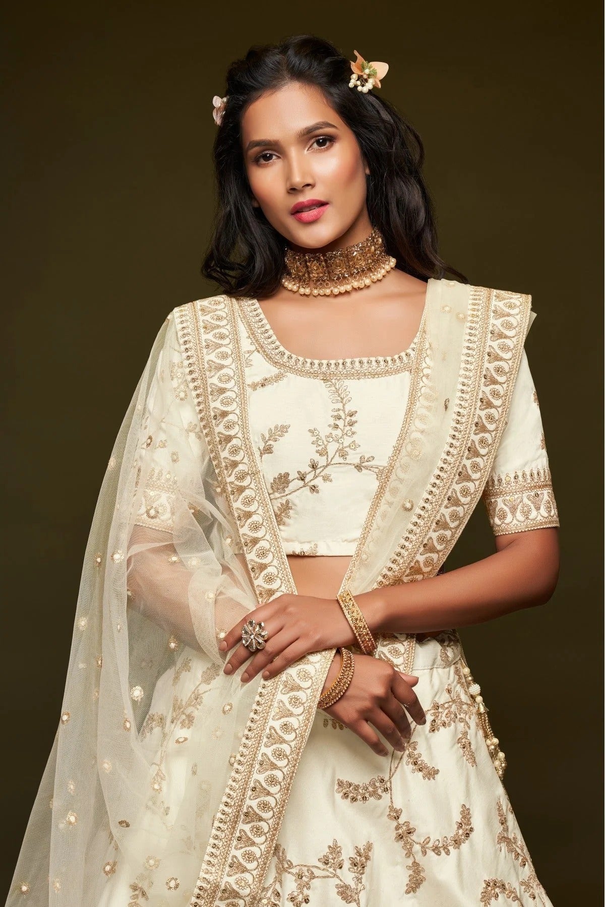 White Colour Art Silk Lehenga Choli LC1010110 B