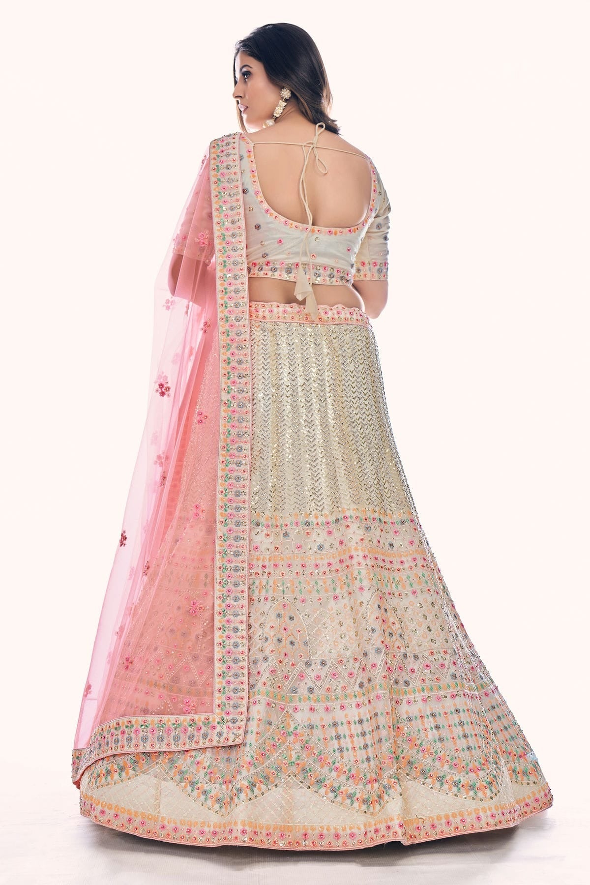 White Colour Embroidery Soft Net Lehenga Choli LD1080752 A